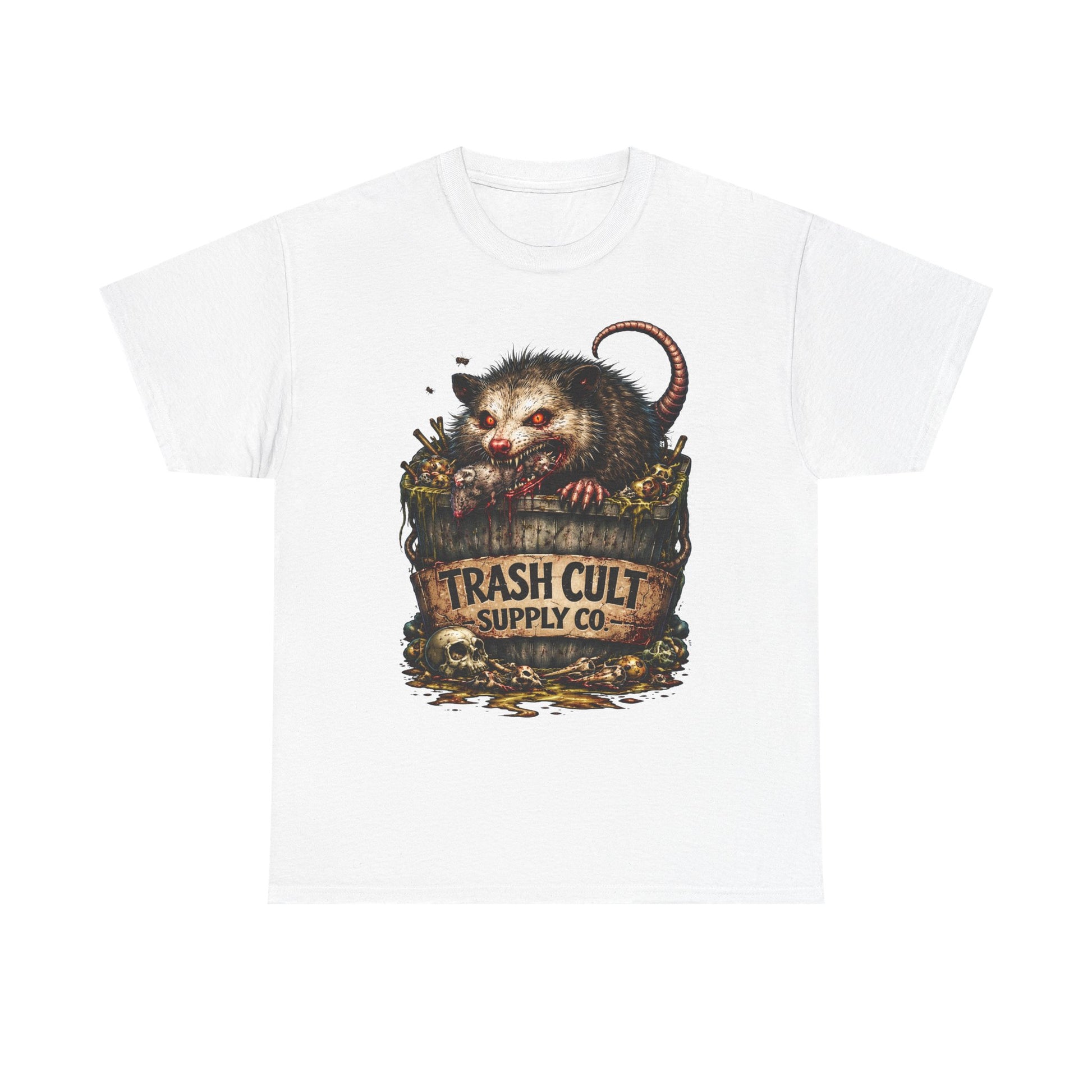 Opossum Trash Cult Tee — Vintage Grunge Wildlife Graphic T-Shirt