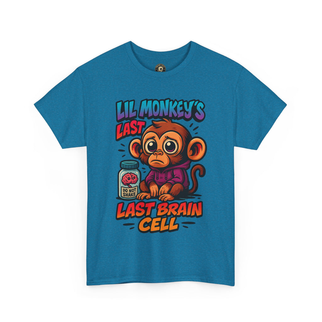 Lil Monkey’s Last Brain Cell Tee – Funny ADHD Cartoon Shirt – Gildan Heavy Cotton