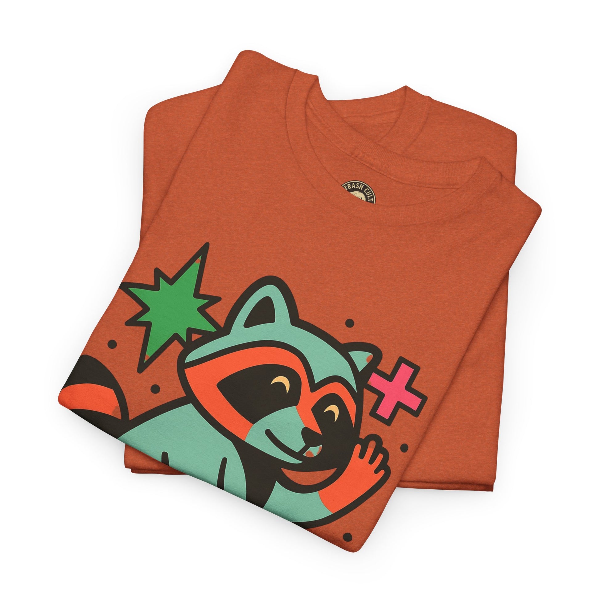 Playful Raccoon Unisex Heavy Cotton Tee | Cute Animal Shirt for Nature Lovers, Graphic Tee, Gift for Kids, Casual Wear, Eco-Friendly