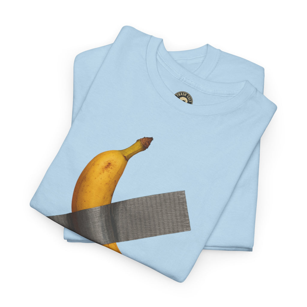 “ART IS DEAD” Banana Duct Tape Meme Tee – Satirical Art Parody Shirt by Trash Cult Supply Co.
