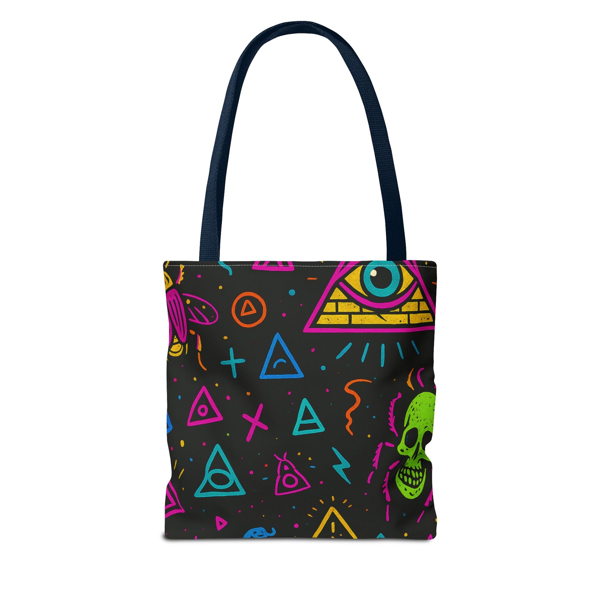 Illuminasty Drop Neon Tote Bag – All-Seeing Eye, Skulls & Symbols | Trash Cult Supply Co.