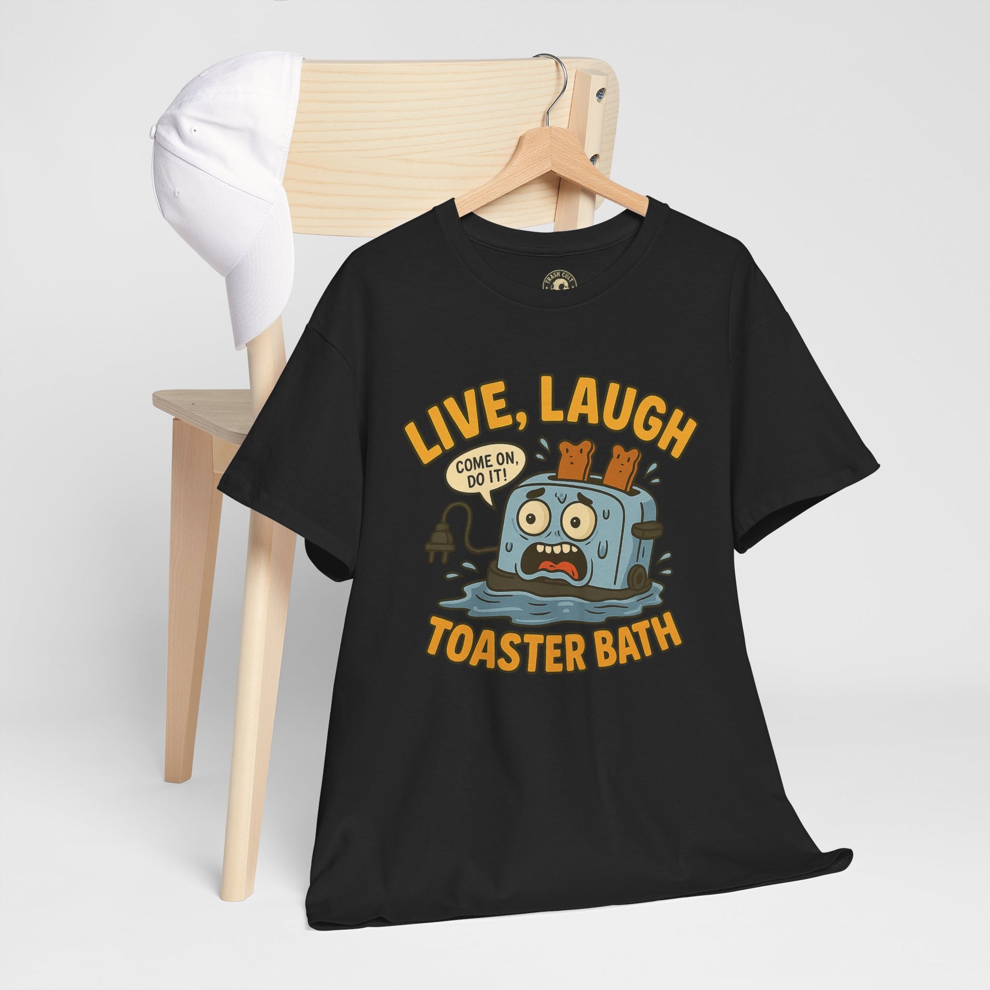 Funny Toaster Bath Tee, Humorous Unisex Shirt, Gift for Friends, Lightweight Cotton Tee, Birthday Party Outfit