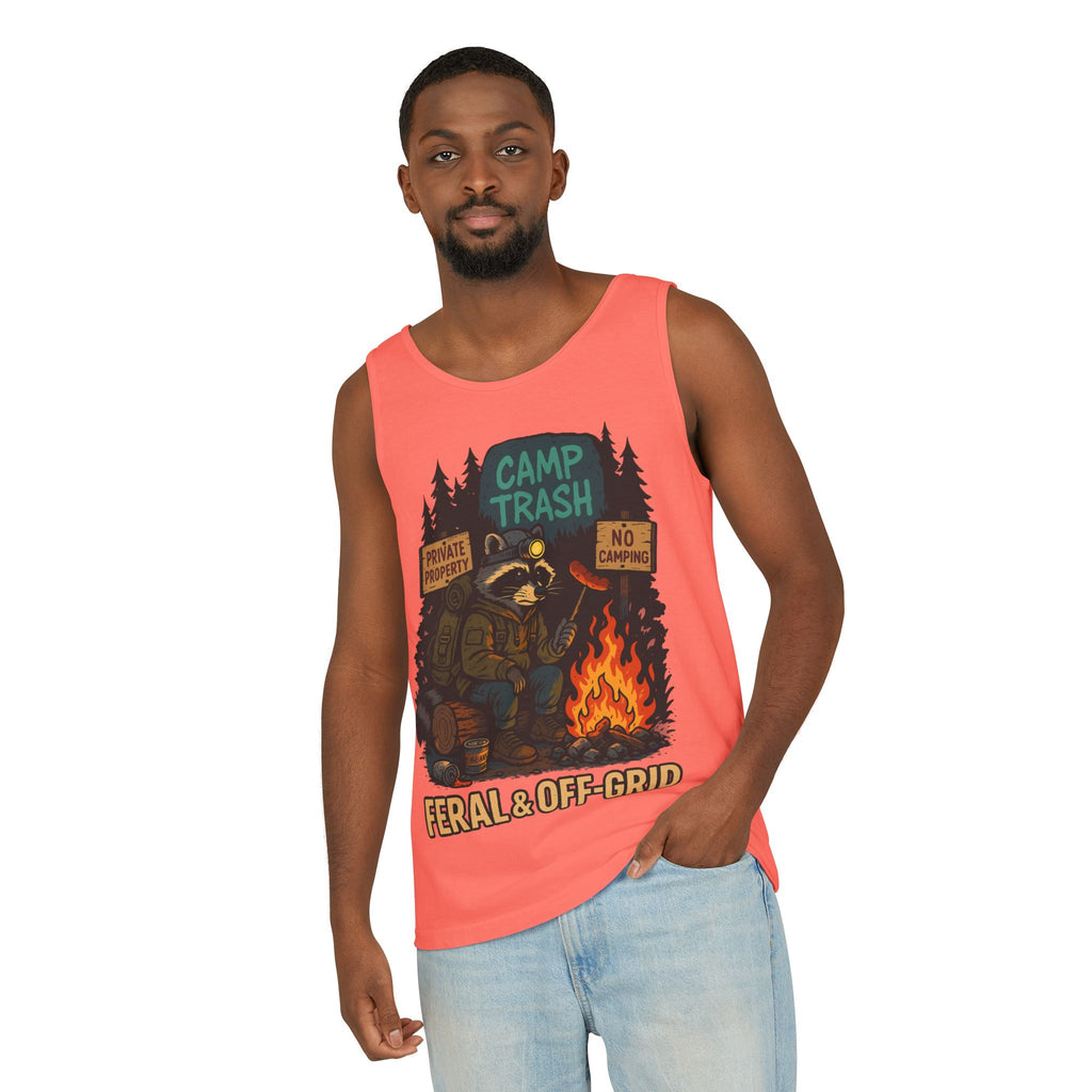 Camp Trash Raccoon Tank Top – Feral & Off-Grid Summer Shirt by Trash Cult