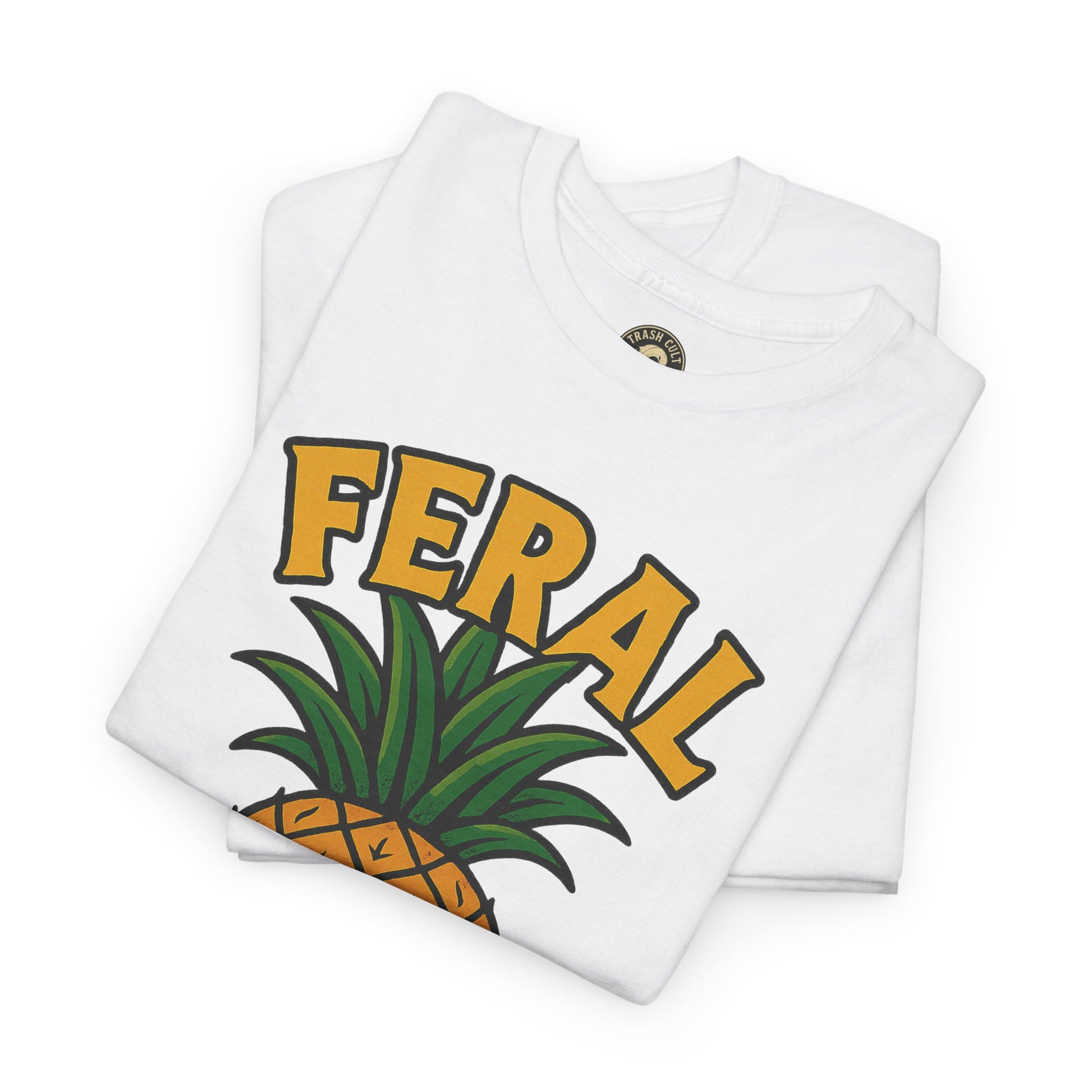 Feral Evil Pineapple Shirt – Aggressive Fruit Trashcore Tee – Gildan 5000 Unisex