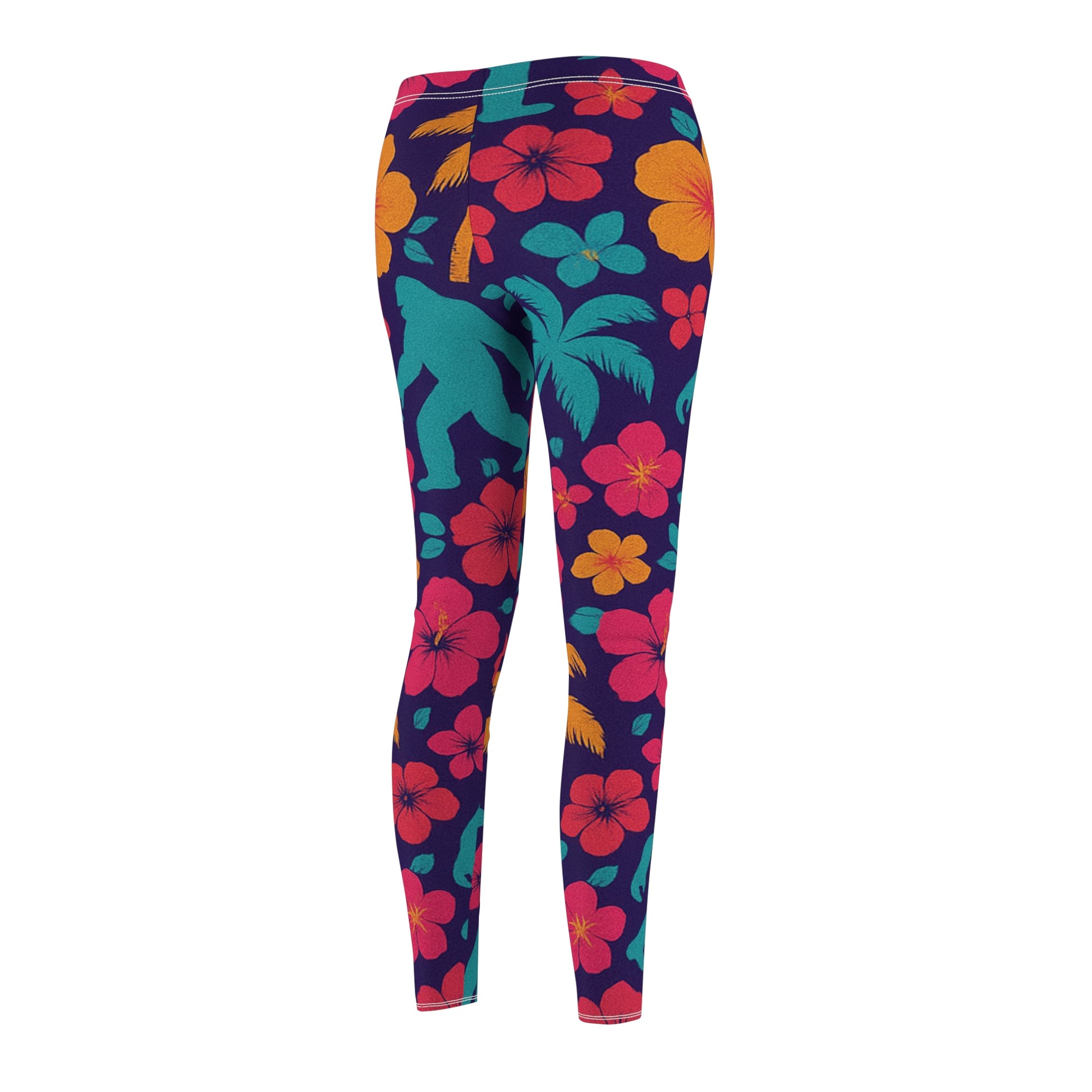 Bigfoot Tropical Leggings – Retro Hawaiian All-Over Print for Bold Style & Comfort