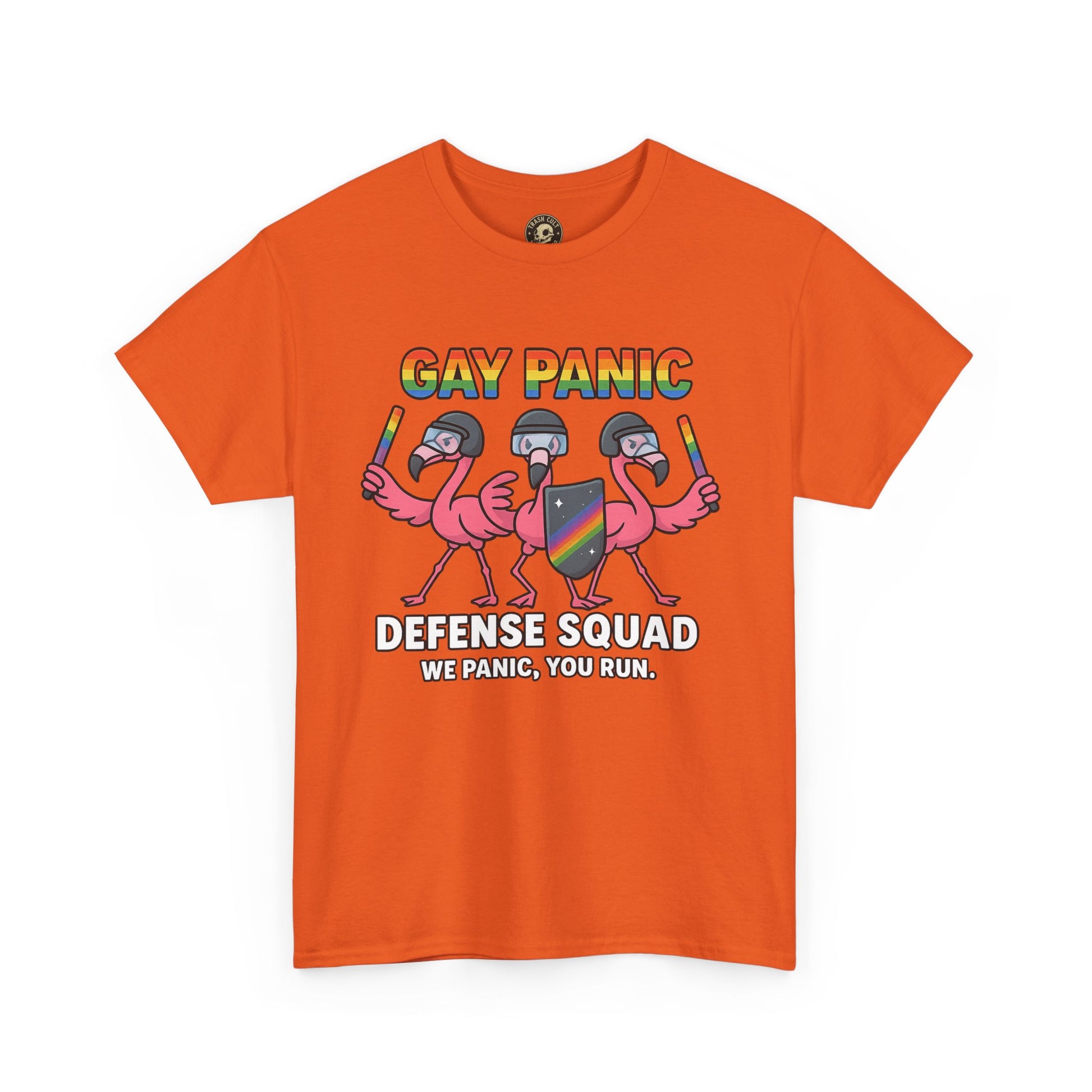 Gay Panic Defense Squad Unisex Heavy Cotton Tee, LGBTQ Pride Tee, Funny Graphic Shirt, Gift for Friends, Summer Fashion