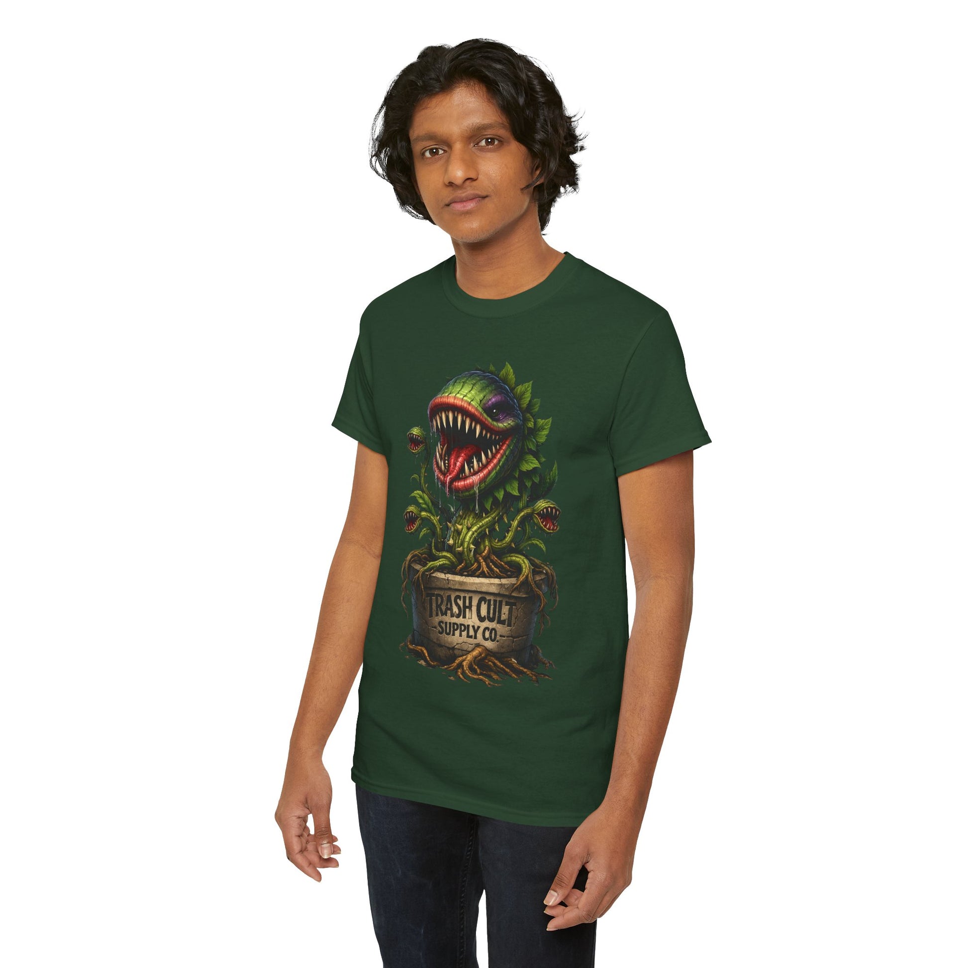 Carnivorous Plant Graphic Tee — "Trash Cult Supply Co." Potted Monster Shirt
