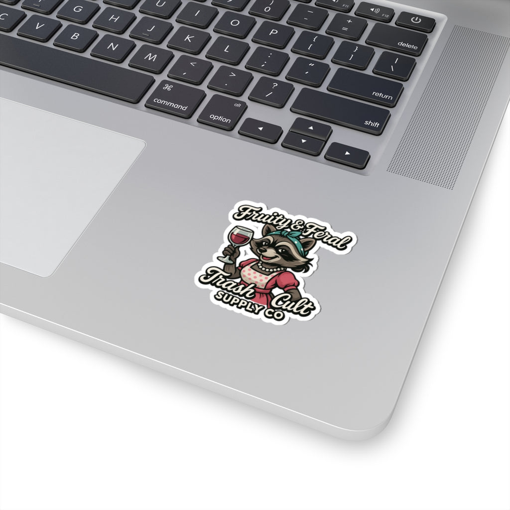 Fruity & Feral Raccoon Stickers, Fun Car Accessories, Cute Laptop Decor, Gift for Animal Lovers, Quirky Home Decor