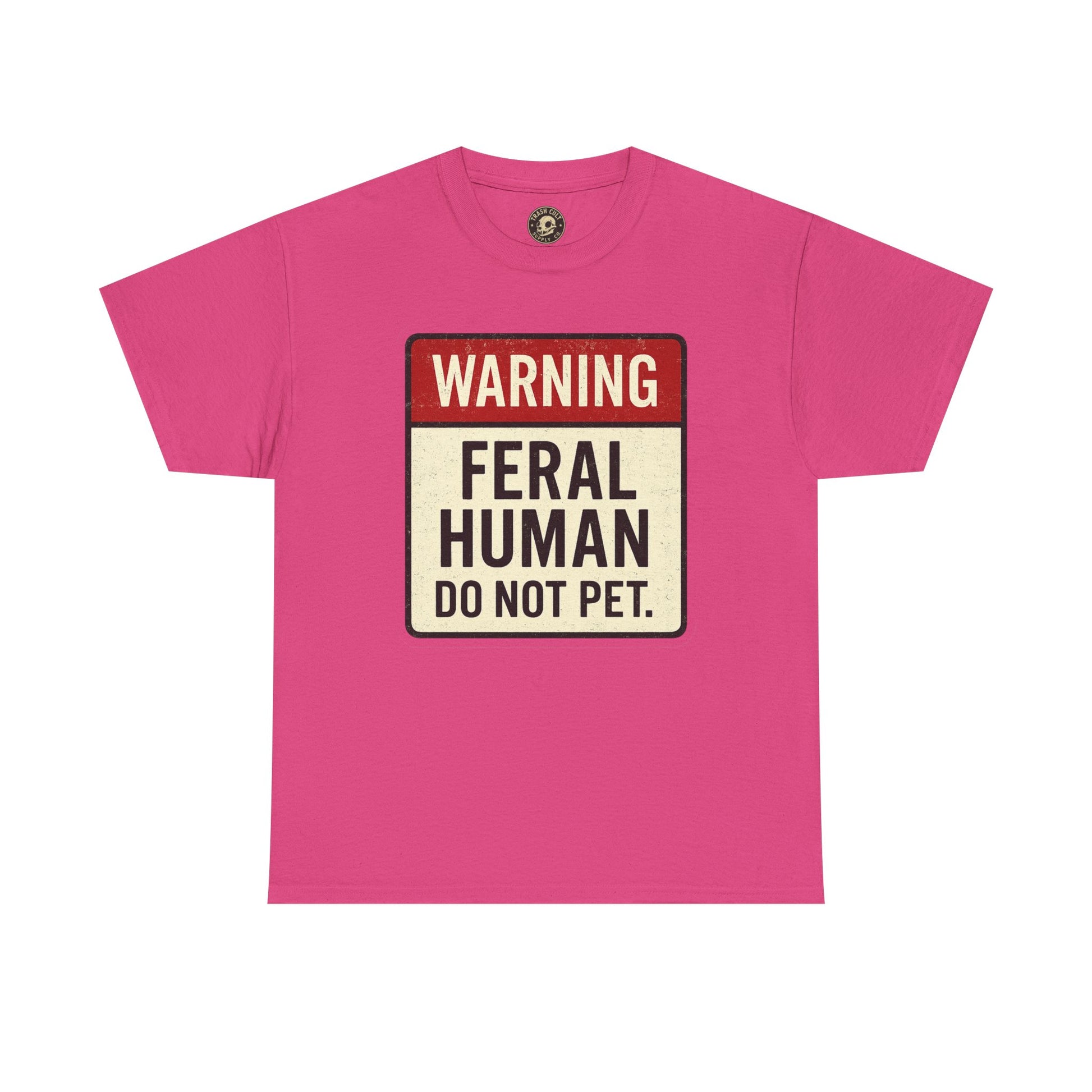 Warning Feral Human Tee: Unisex Humorous Cotton Shirt, Gift for Animal Lovers, Funny Tee, Unique Statement Apparel, Casual Wear, [...]