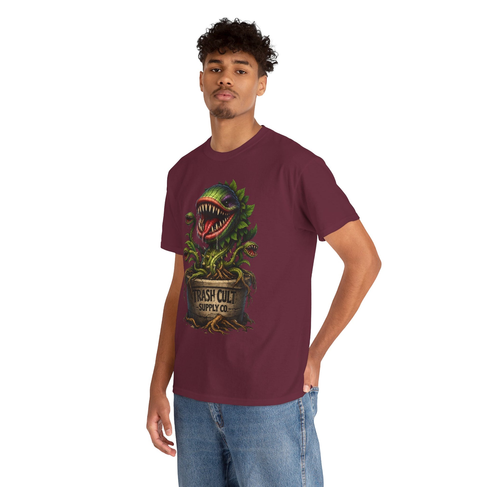 Carnivorous Plant Graphic Tee — "Trash Cult Supply Co." Potted Monster Shirt