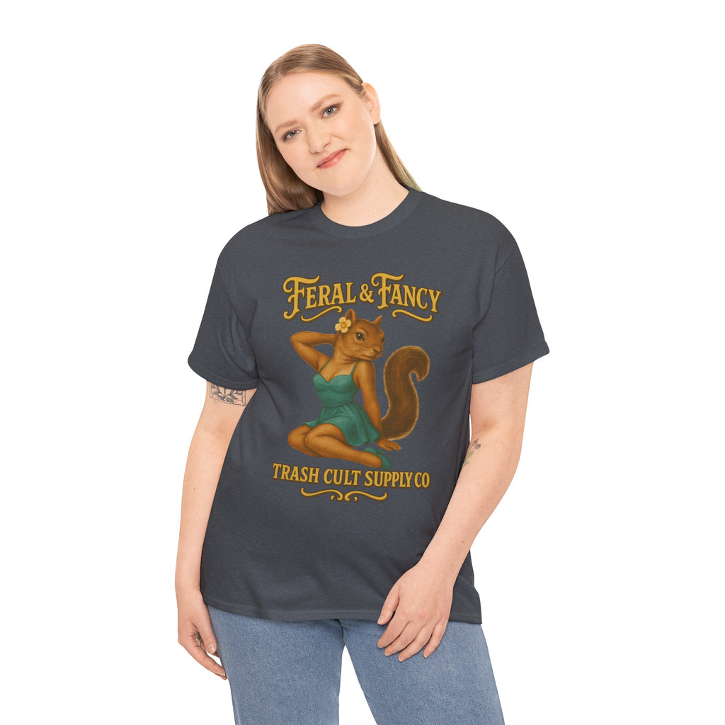 Feral & Fancy Pin-Up Squirrel Shirt – Vintage 1950s Style | Trash Cult Supply Co | Gildan 5000