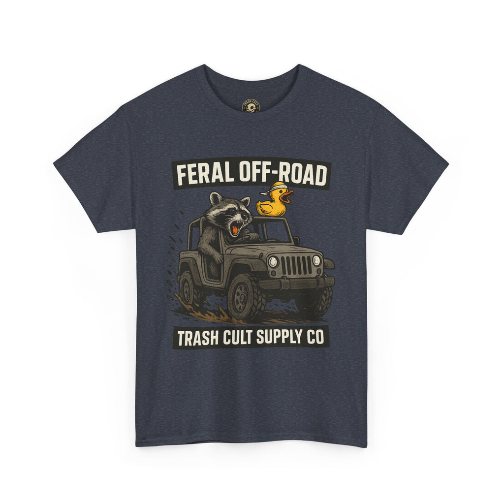 Feral Off-Road Raccoon Jeep Shirt – Mud Slinging Chaos | Trash Cult Supply Co | Gildan 5000 Tee
