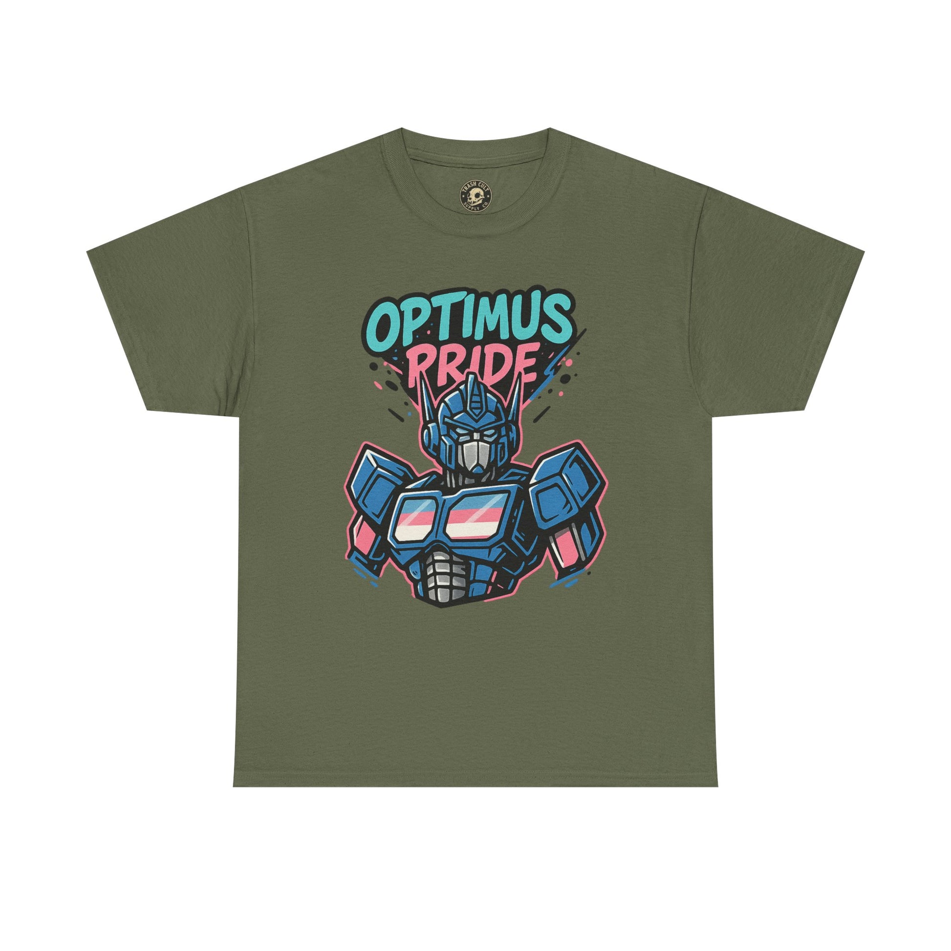 Optimus Pride T-Shirt – Trans Pride Robot Graphic Tee | Gildan 5000 Unisex Shirt