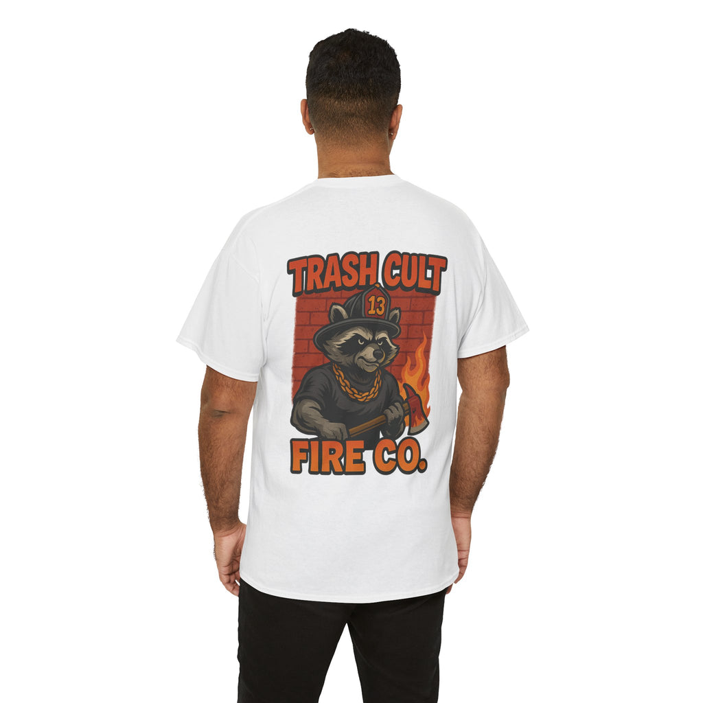 Trash Cult Fire Co. Unisex Tee - Quirky Raccoon Design, Fun Gift, Casual Wear, Firefighter Humor, Unique Apparel