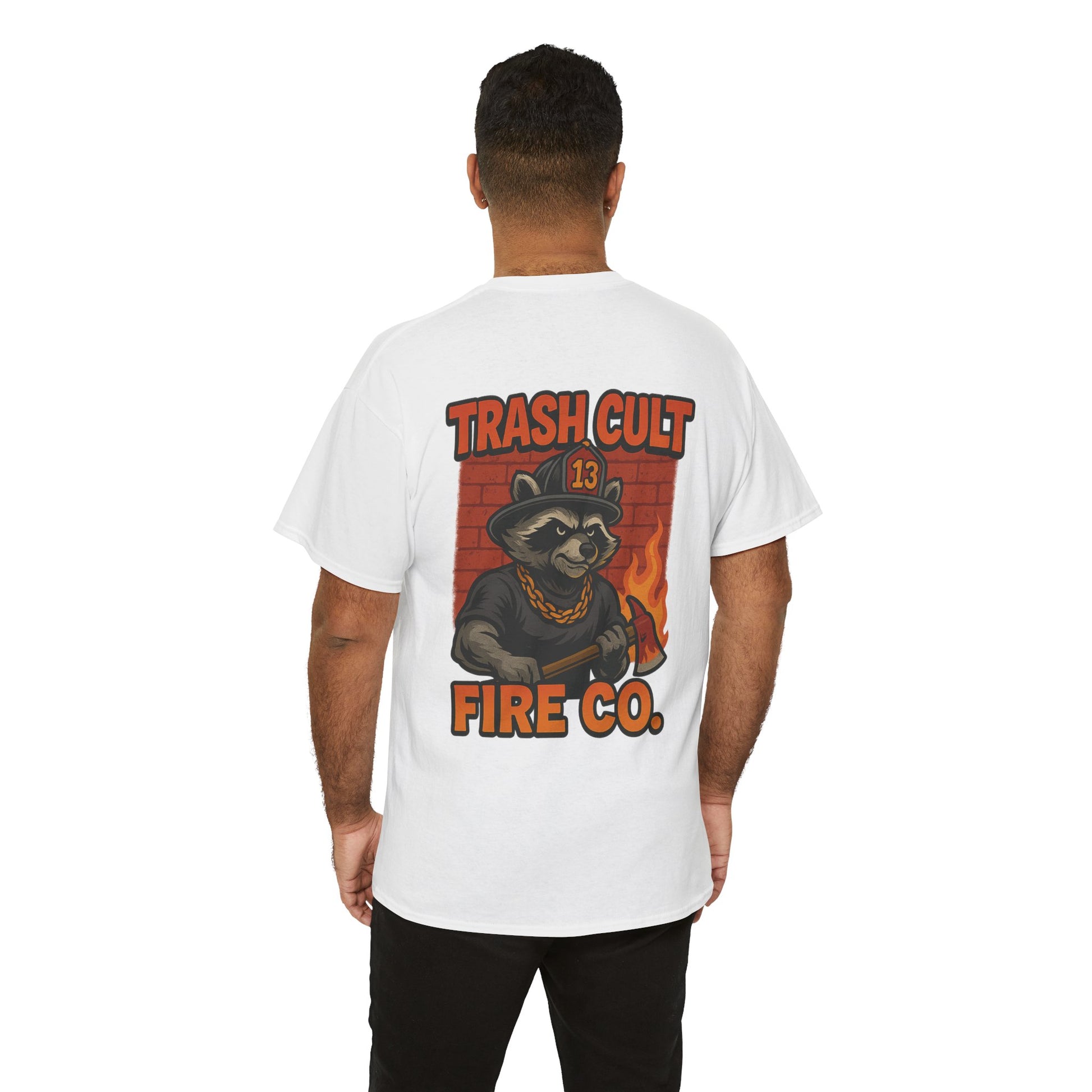 Trash Cult Fire Co. Unisex Tee - Quirky Raccoon Design, Fun Gift, Casual Wear, Firefighter Humor, Unique Apparel