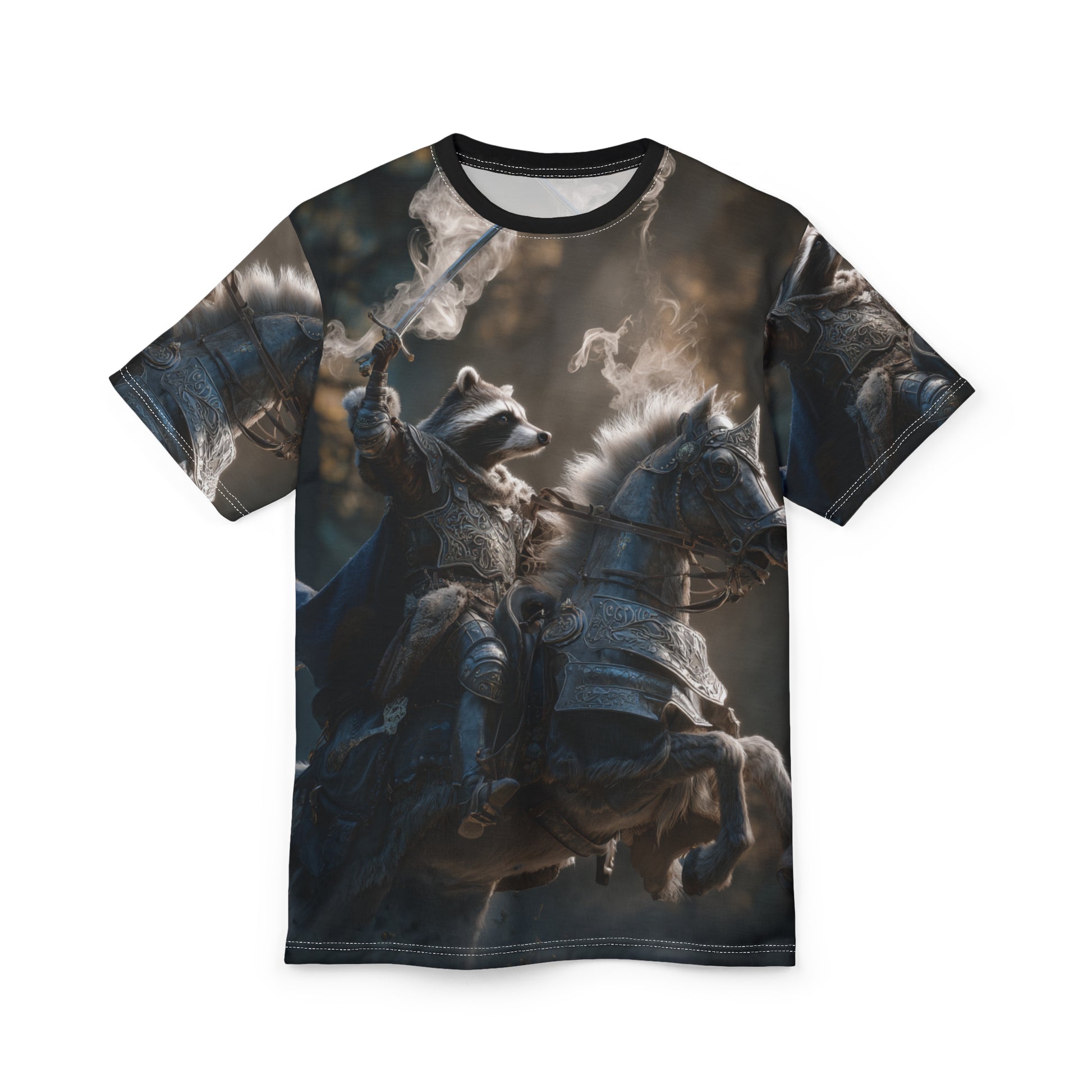 Fantasy Warrior Tee, Unisex Graphic T-Shirt, Animal Knight Apparel, Unique Costume Shirt, Gift for Gamers, Medieval Style Top