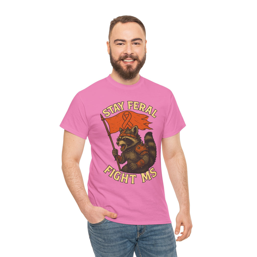 Stay Feral Fight MS Raccoon warrior shirt