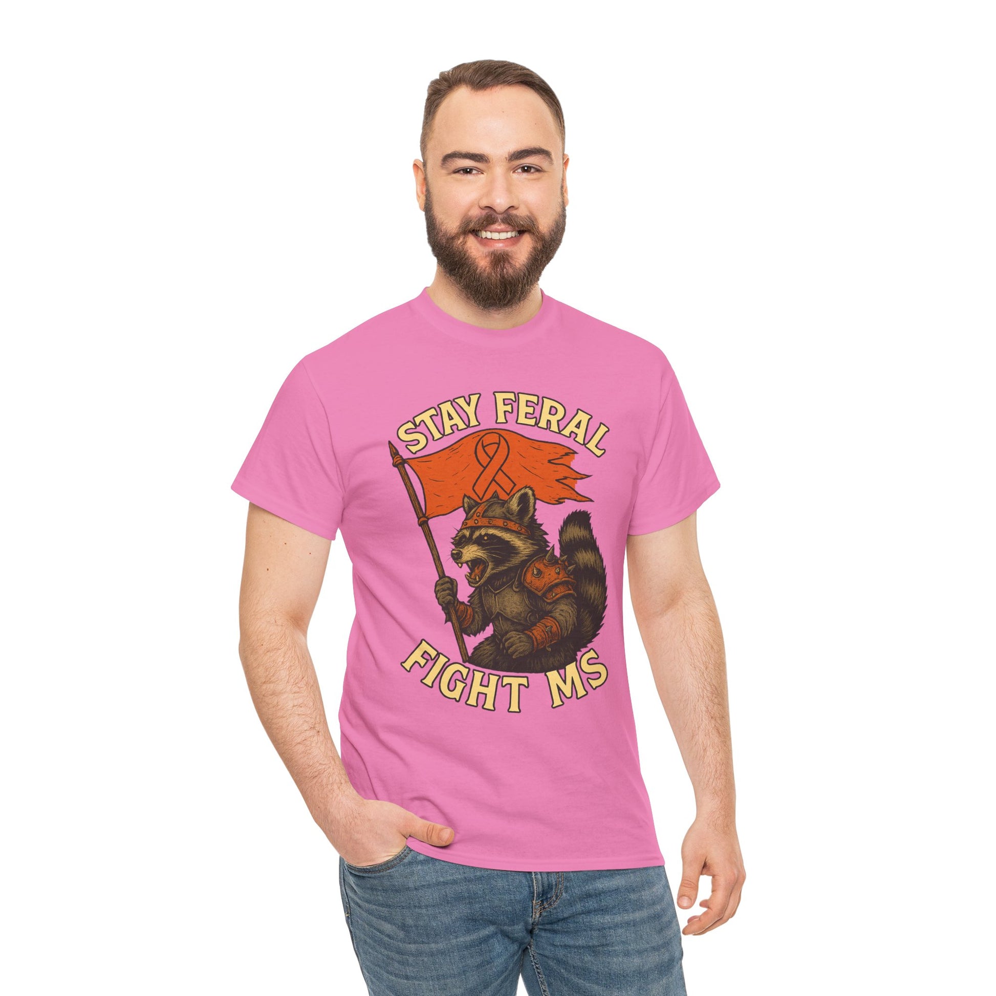 Stay Feral Fight MS Raccoon warrior shirt