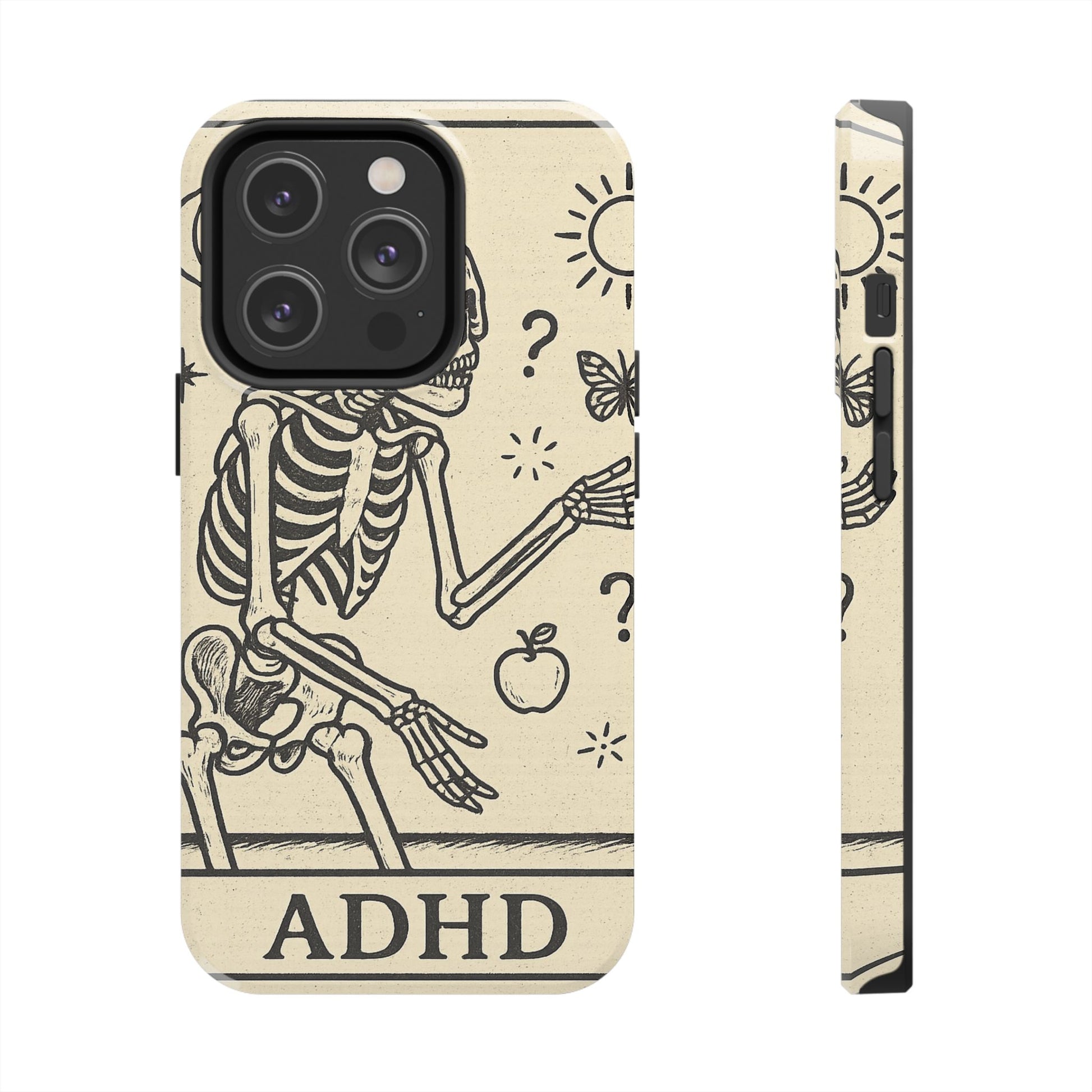 Skeleton ADHD Phone Cases, Unique Phone Cover, Funny ADHD Gift, Quirky Skeleton Design, Cool Accessories for Everyone