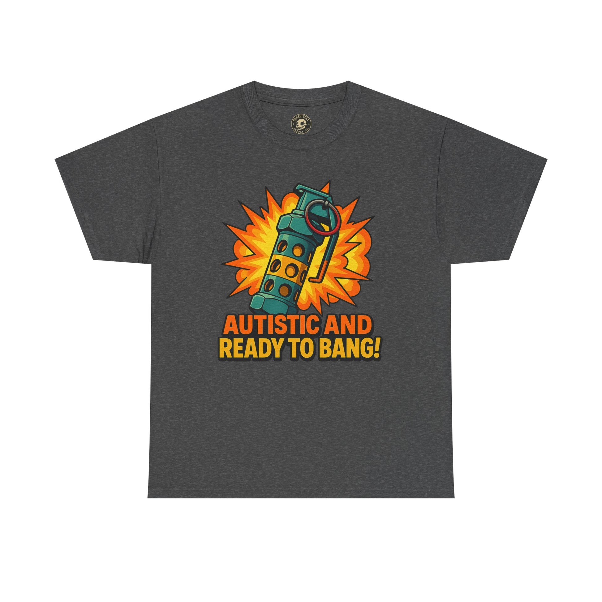 Autistic and Ready to Bang! Unisex Heavy Cotton Tee | Fun Graphic Tee, Autistic Pride, Gift for Autism Awareness, Casual Wear