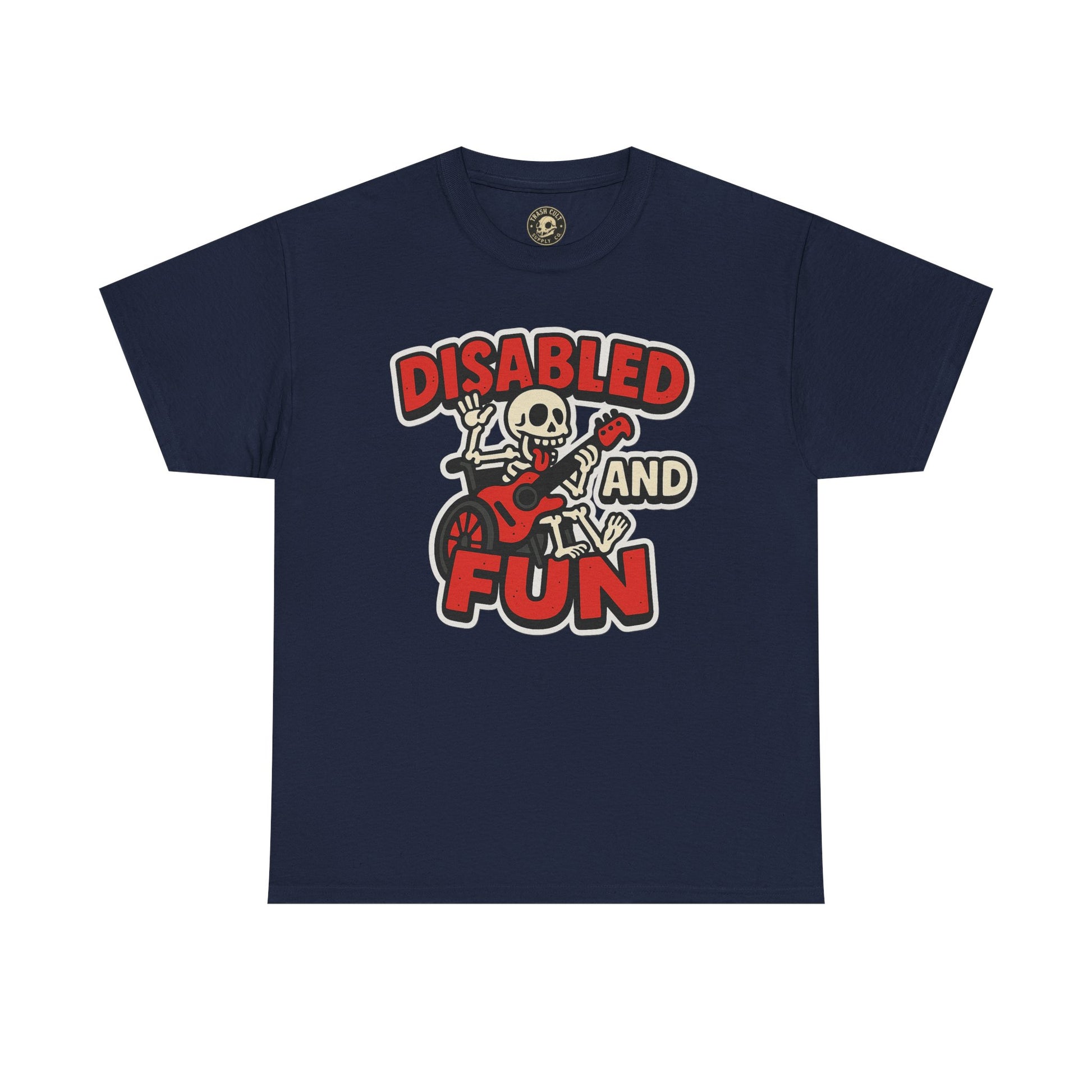 Disabled and Fun Unisex Heavy Cotton Tee, Casual Shirt, Gift for Friends, Music Lovers Gift, Fun T-Shirt, Halloween Wear, Everyday Comfort