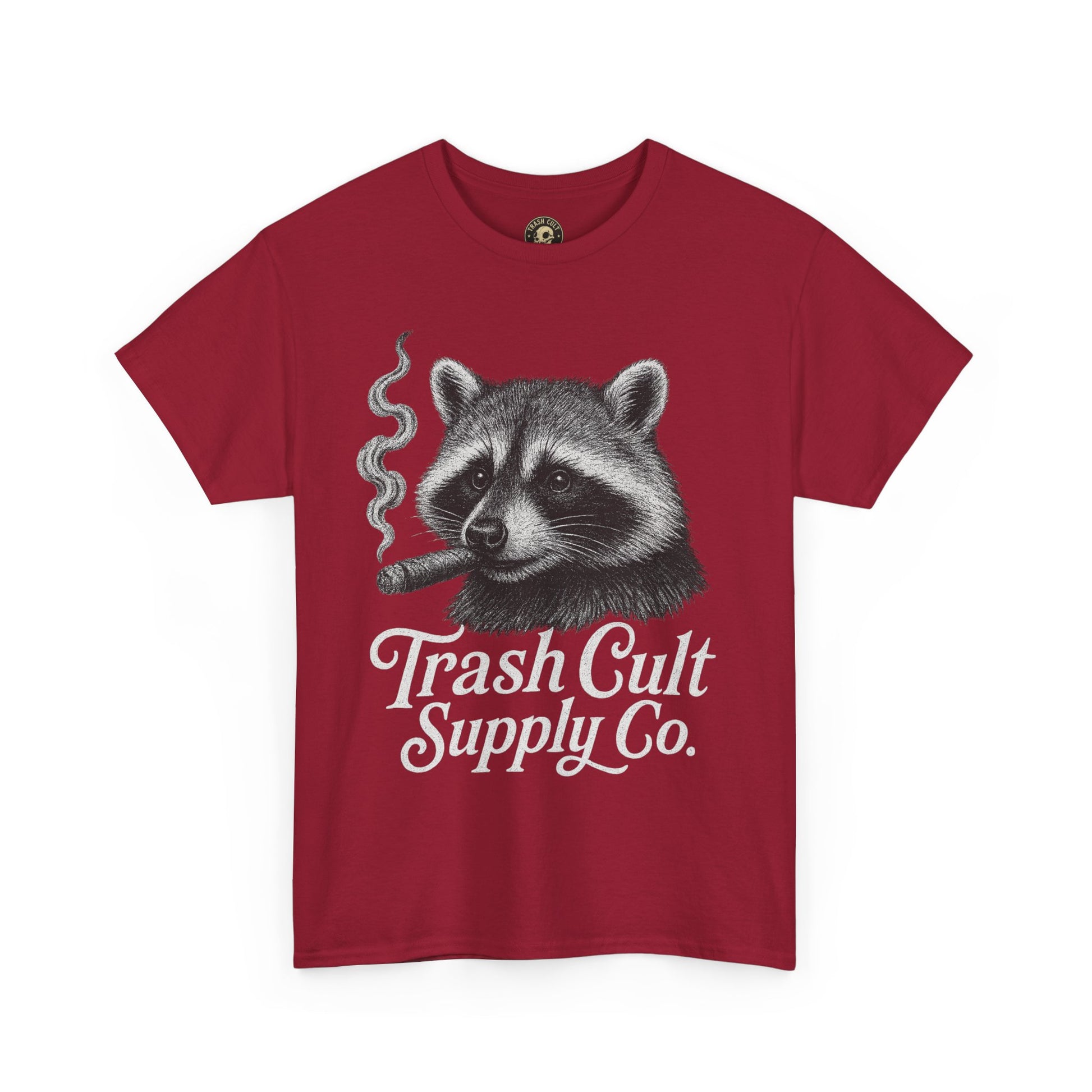 Monochrome Raccoon Cigar Shirt – Trash Cult Supply Co. | Gildan 5000 Tee