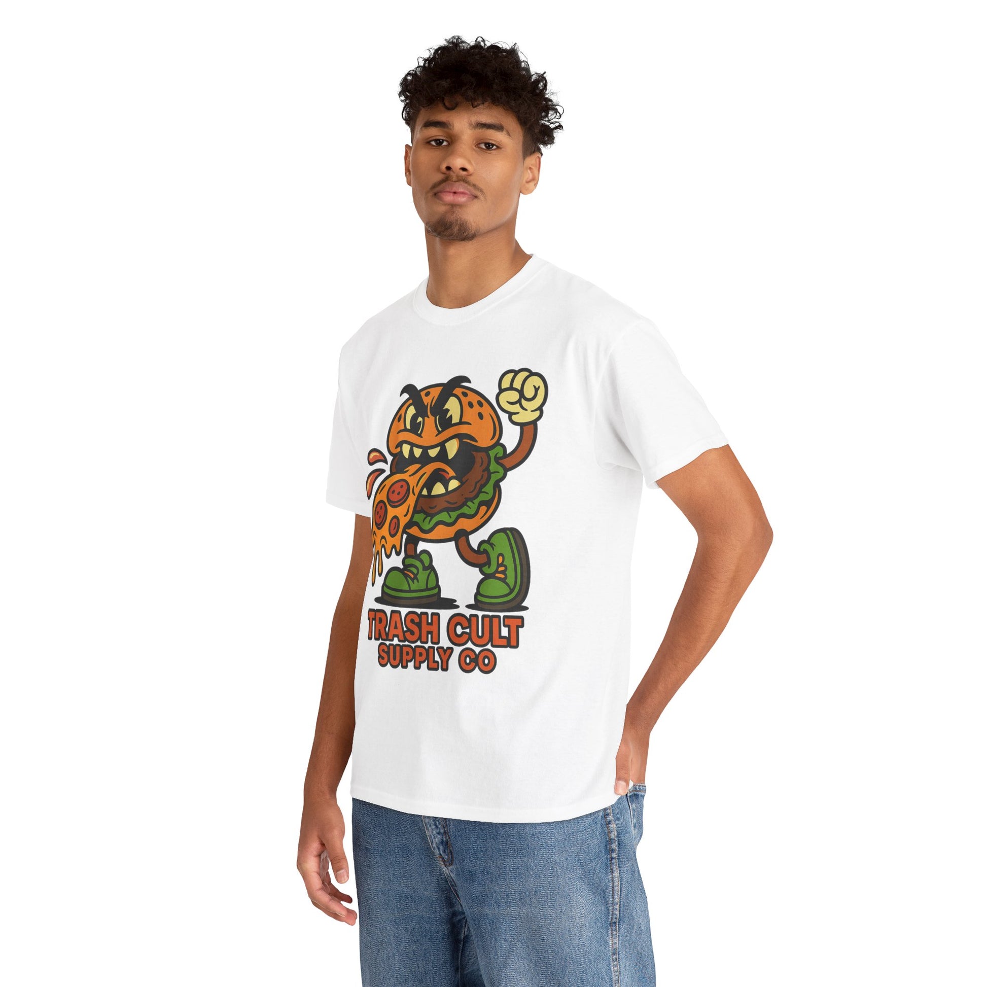 Angry Burger Pizza Spitter Tee – Trash Cult Supply Co | Gildan 5000 Shirt