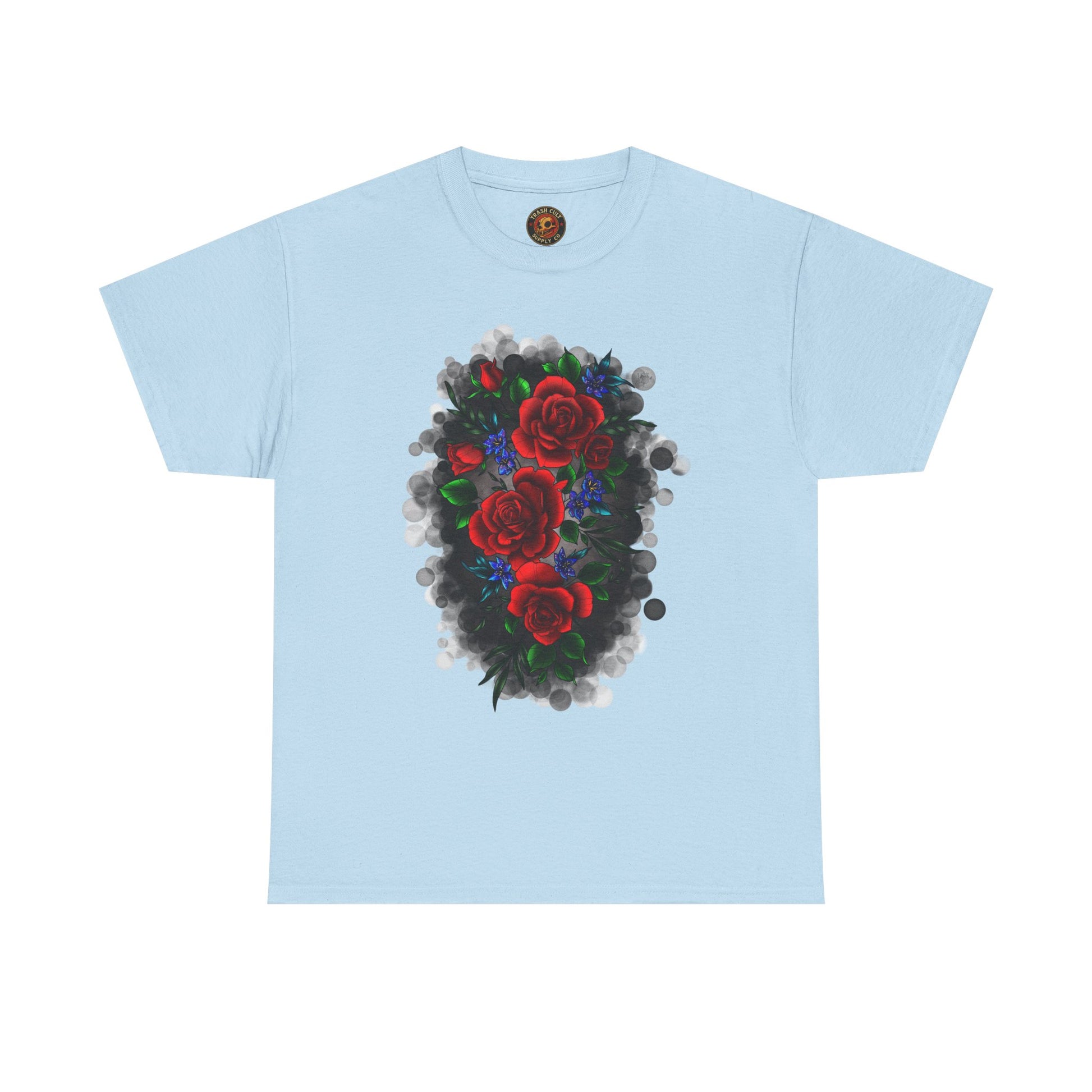 Floral Smoke Tattoo T-Shirt – Lara Davenport x Trash Cult Supply Co. Collab (Gildan 5000)