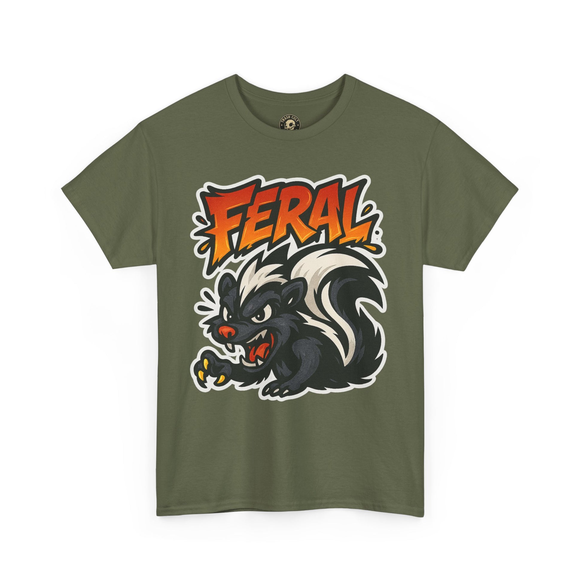 Feral  Skunk Graphic Tee, Cool T-Shirt, Streetwear Style, Unique Gift, Animal Lover Apparel, Fun Casual Wear