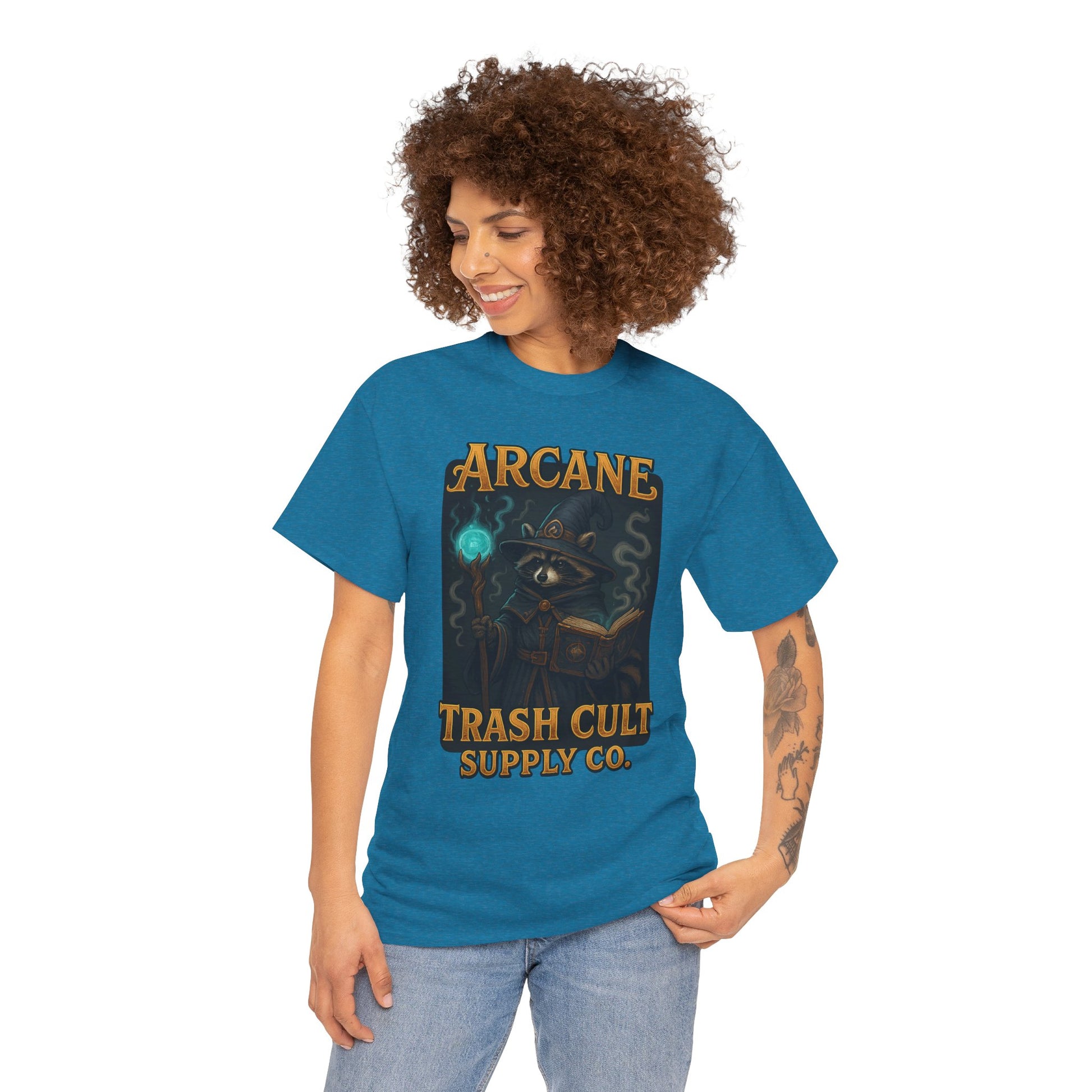 Arcane Trash Cult Unisex Heavy Cotton Tee, Cult Merchandise, Witchy Style, Halloween Tee, Casual Everyday Wear