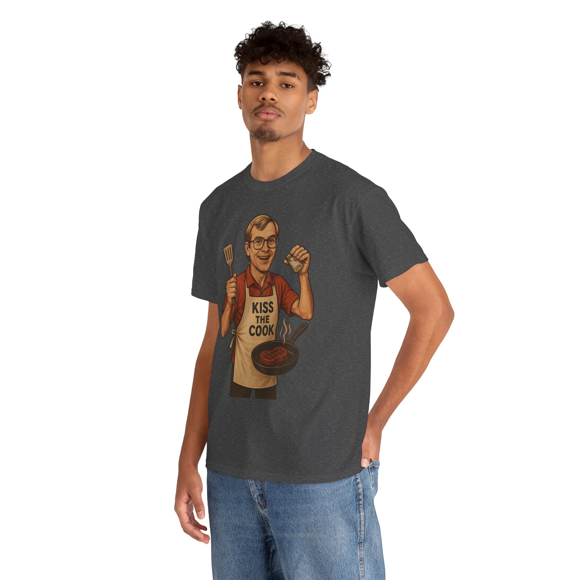 Kiss the Cook Dark Humor Chef Shirt – Creepy Retro Kitchen Parody