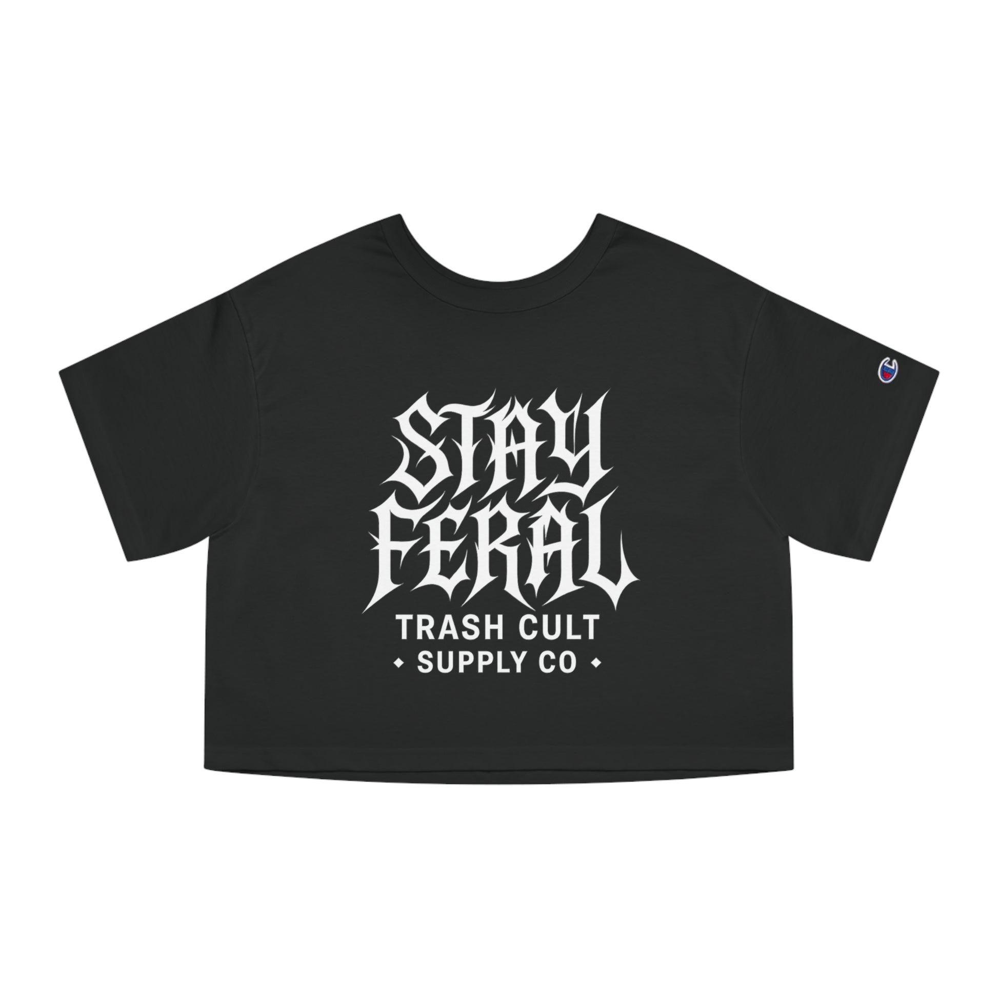 Stay Feral Cropped T-Shirt | Edgy Women's Fashion, Urban Streetwear, Casual Summer Top, Gifts for Friends, Alternative Style