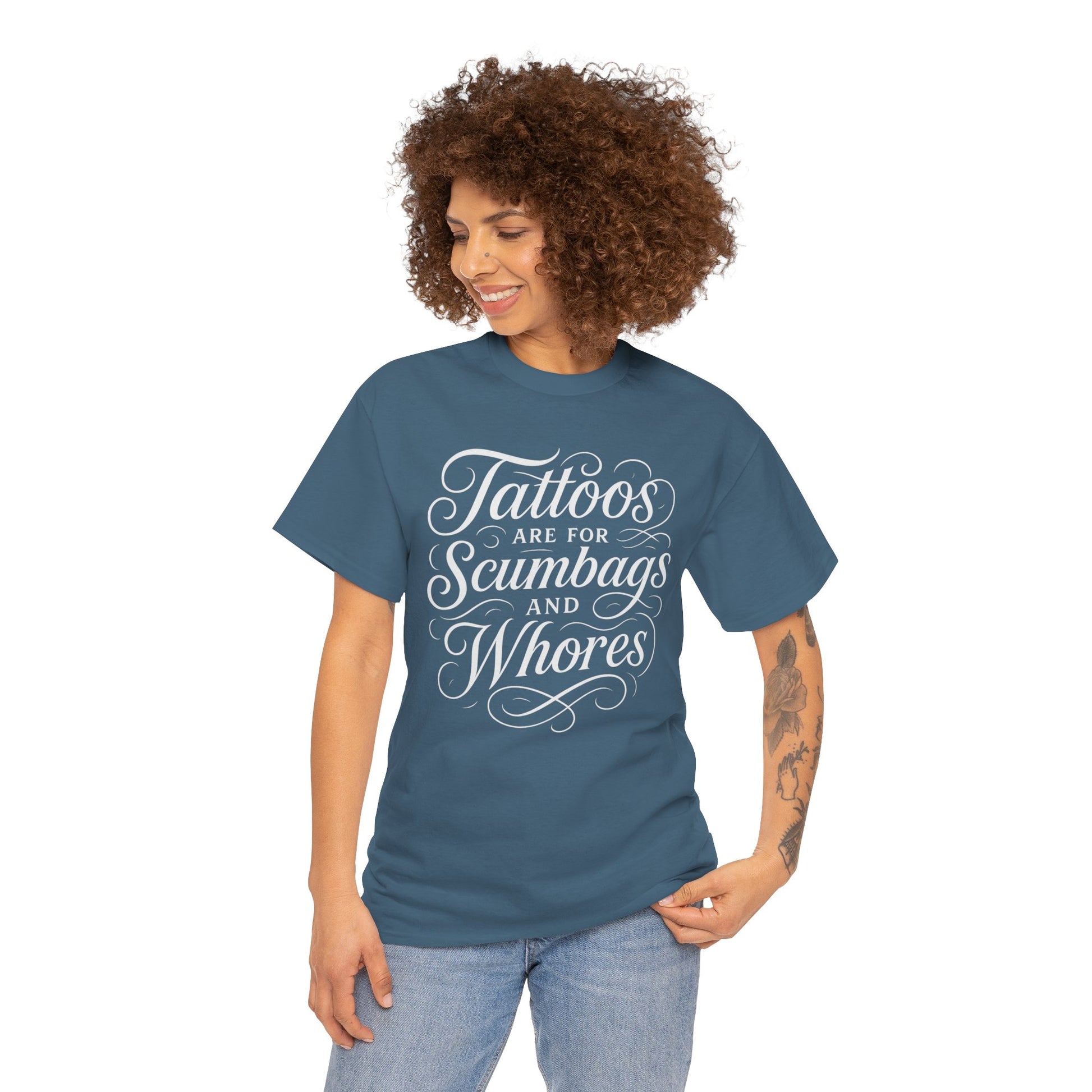 Casual Graphic Tee - "Tattoos Are for Scumbags and Whores" - Edgy Streetwear, Gift for Tattoo Lovers, Fun Unisex Fashion, Unique [...]