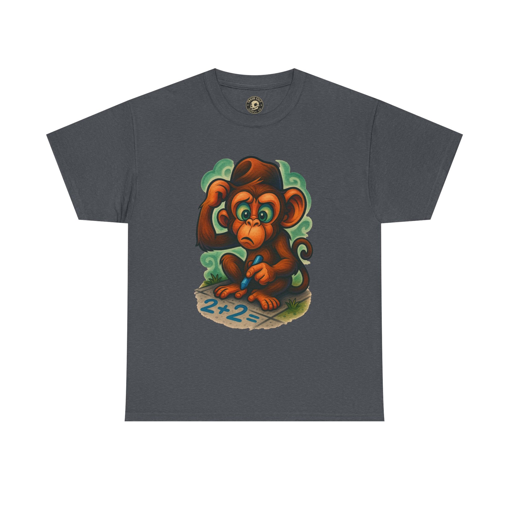Confused Monkey Math Shirt – Funny Thoughtful Graphic Tee | Unisex Gildan 5000