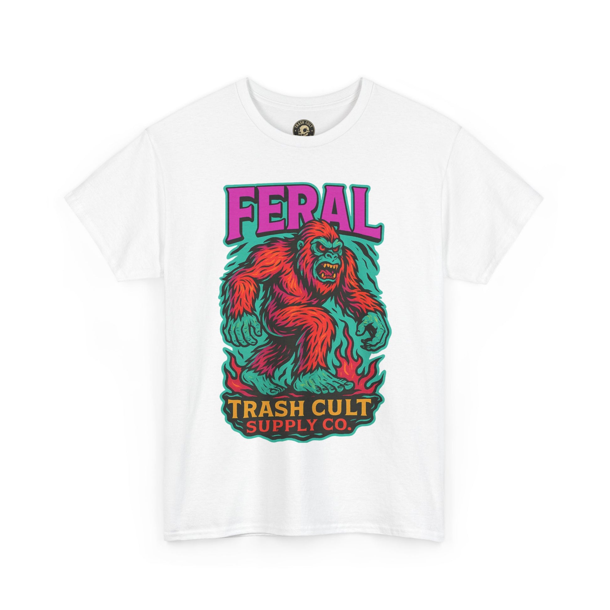FERAL Bigfoot Shirt – Trashcore Bold Colors | Trash Cult Supply Co | Gildan 5000 Tee