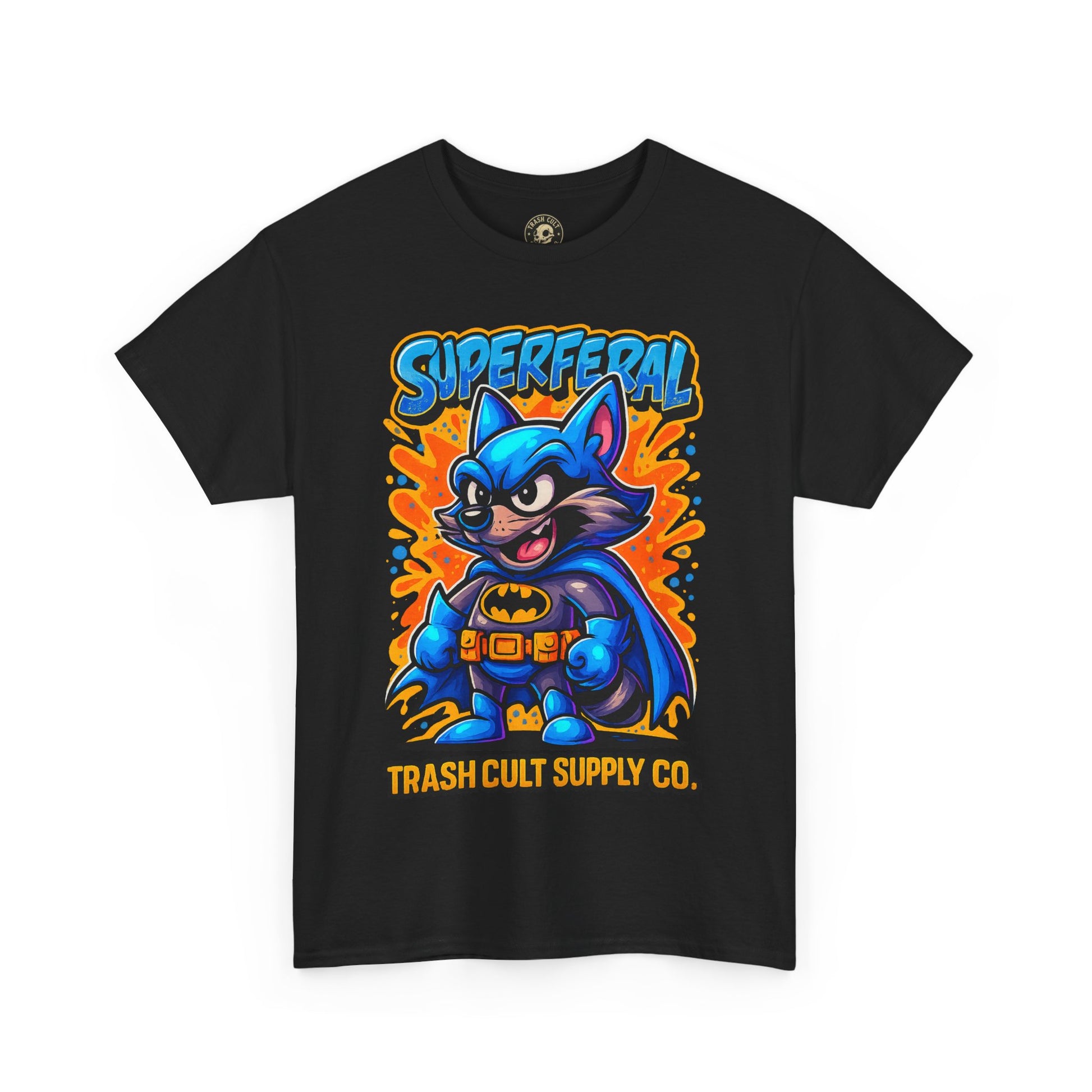 SuperFeral Raccoon Graffiti Shirt – Bold New School Superhero Streetwear | Trash Cult Supply Co