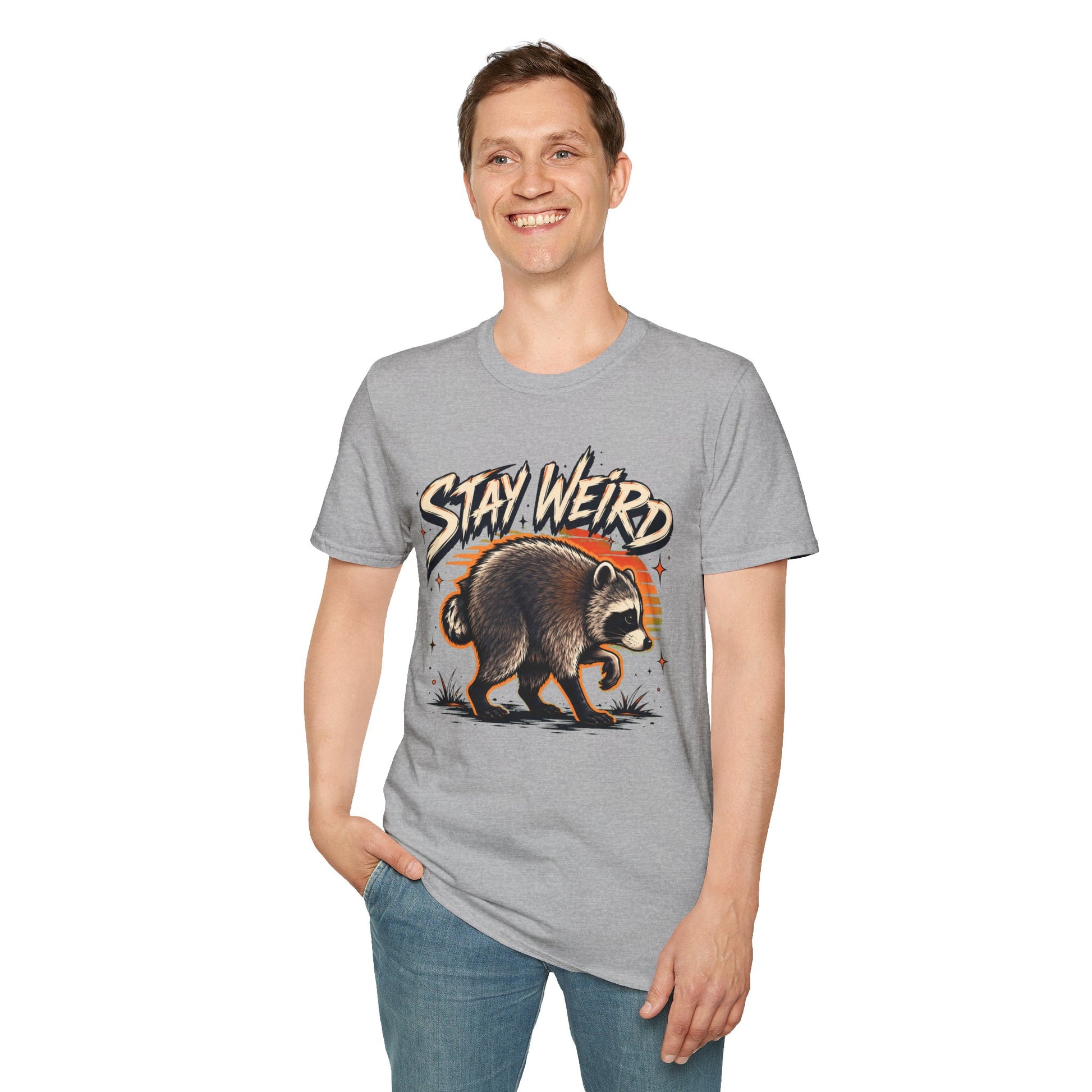 Stay Weird Raccoon Jimothy T-Shirt — Vintage Graphic Tee