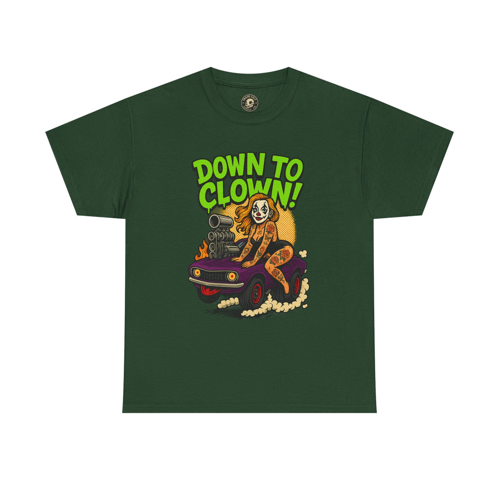 Unisex Graphic Tee | Down to Clown T-Shirt, Fun Statement Shirt, Casual Wear, Gift for Friends, Festivals, Halloween