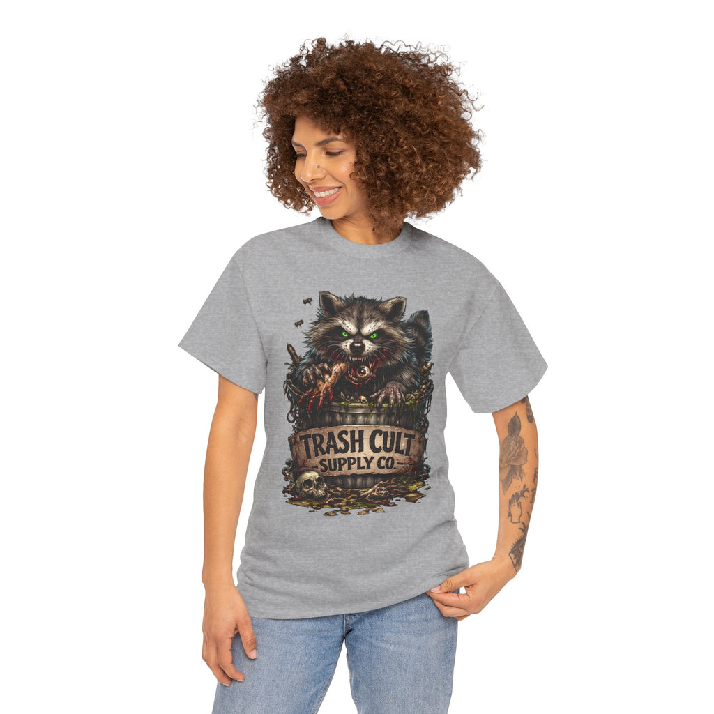 Raccoon 'Trash Cult Supply Co.' Graphic Tee — Vintage Grunge Animal Streetwear