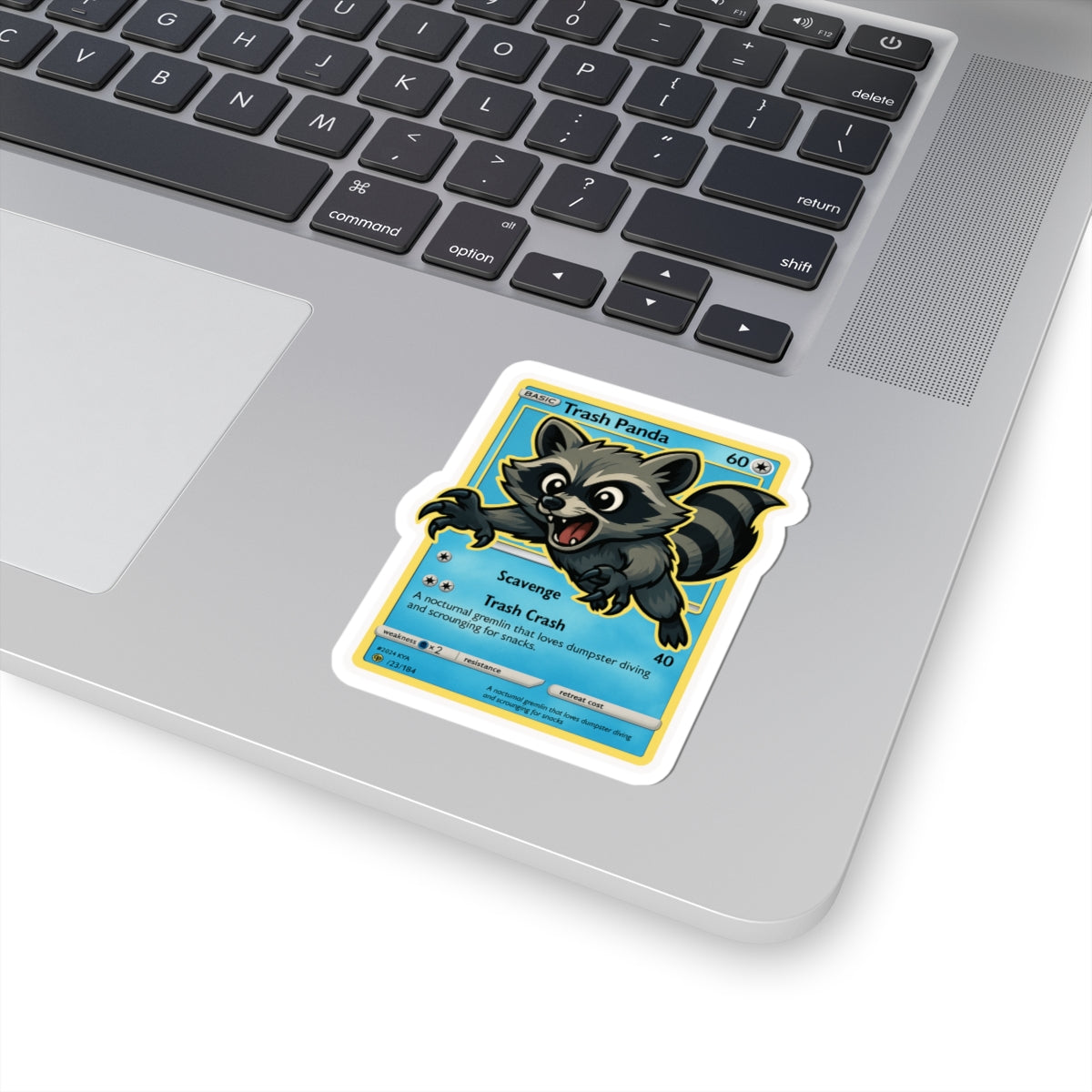 Trash Panda  Parody Sticker – Cute Kiss Cut Raccoon Card Decal, Funny Dumpster Gremlin Sticker