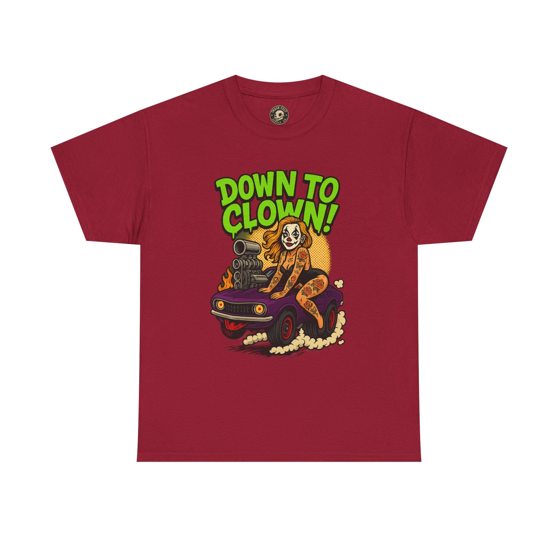 Unisex Graphic Tee | Down to Clown T-Shirt, Fun Statement Shirt, Casual Wear, Gift for Friends, Festivals, Halloween