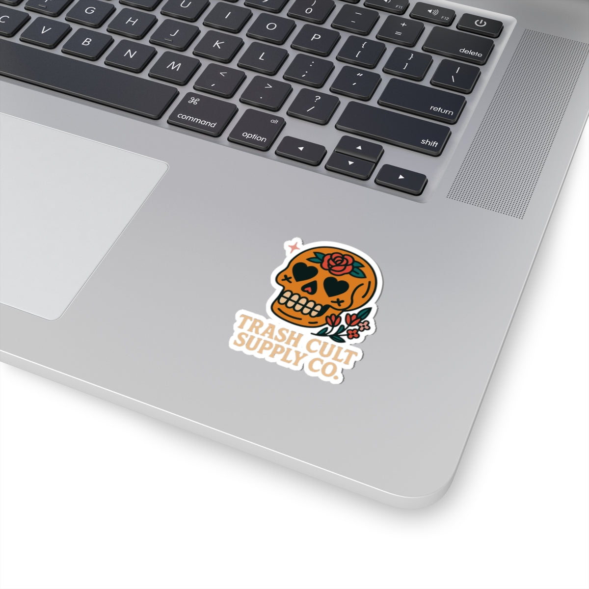 Eye-Catching Kiss-Cut Stickers for Unique Decor, Laptop, Water Bottles, Gifts, Trash Cult Supply Co. Skull Design