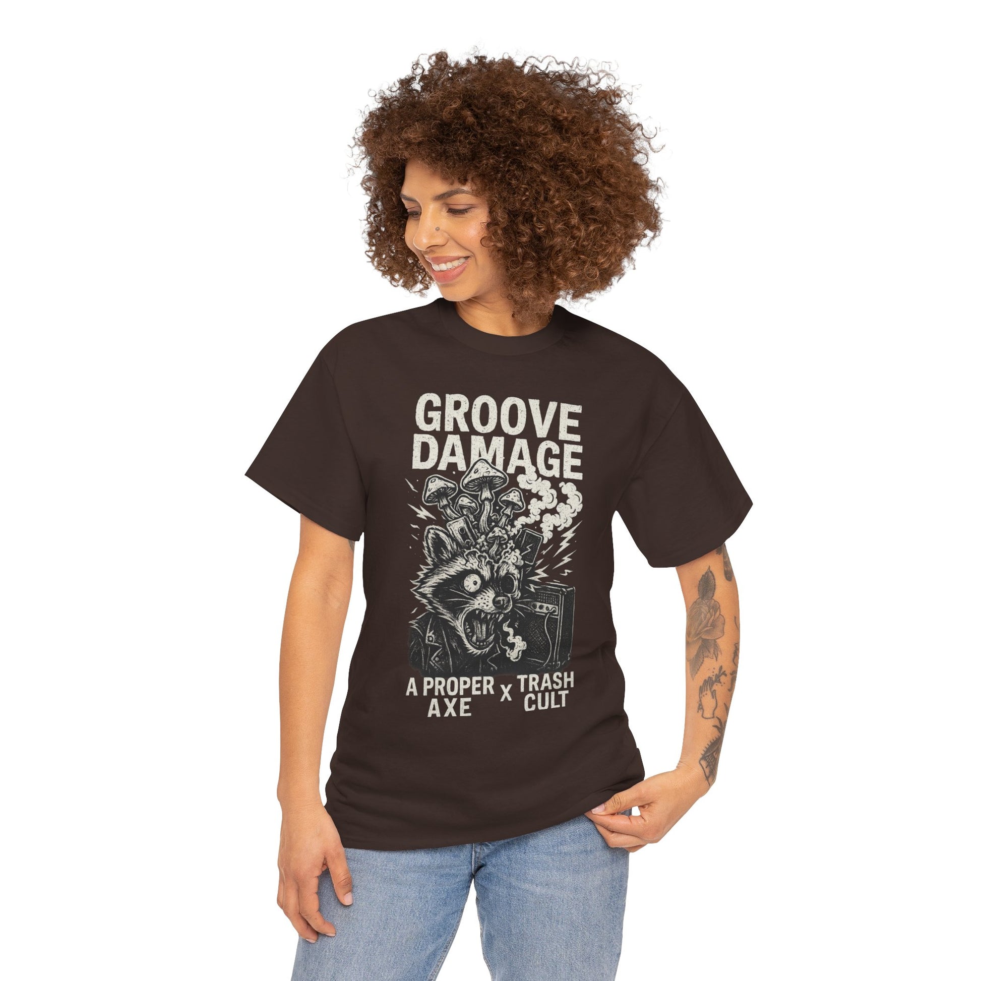 Groove Damage T-Shirt – A Proper Axe x Trash Cult Collab – Stoner Groove Punk Shirt