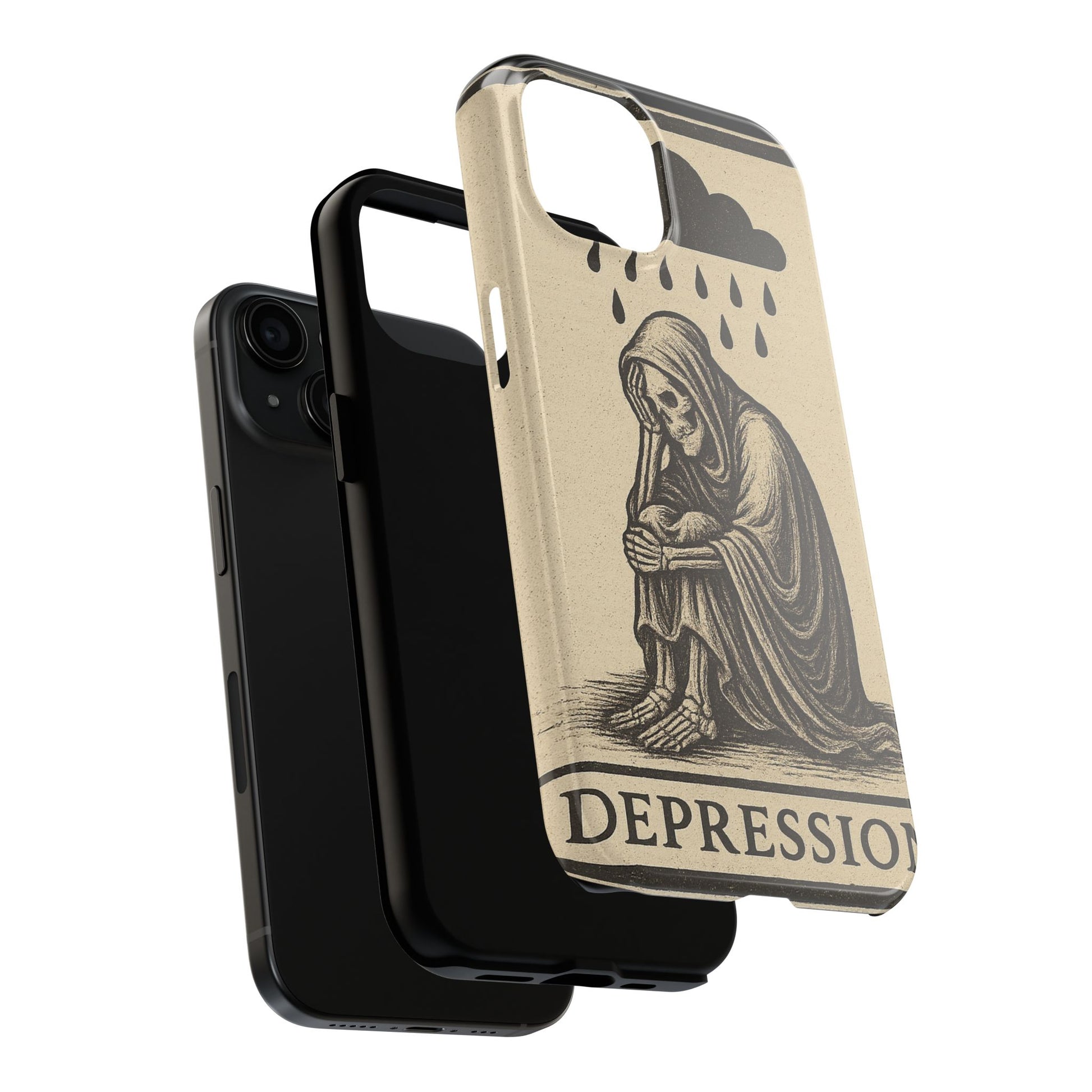 Dark Humor Phone Case, Goth iPhone Cover, Macabre Gift, Depression Art Case, Unique Phone Protector
