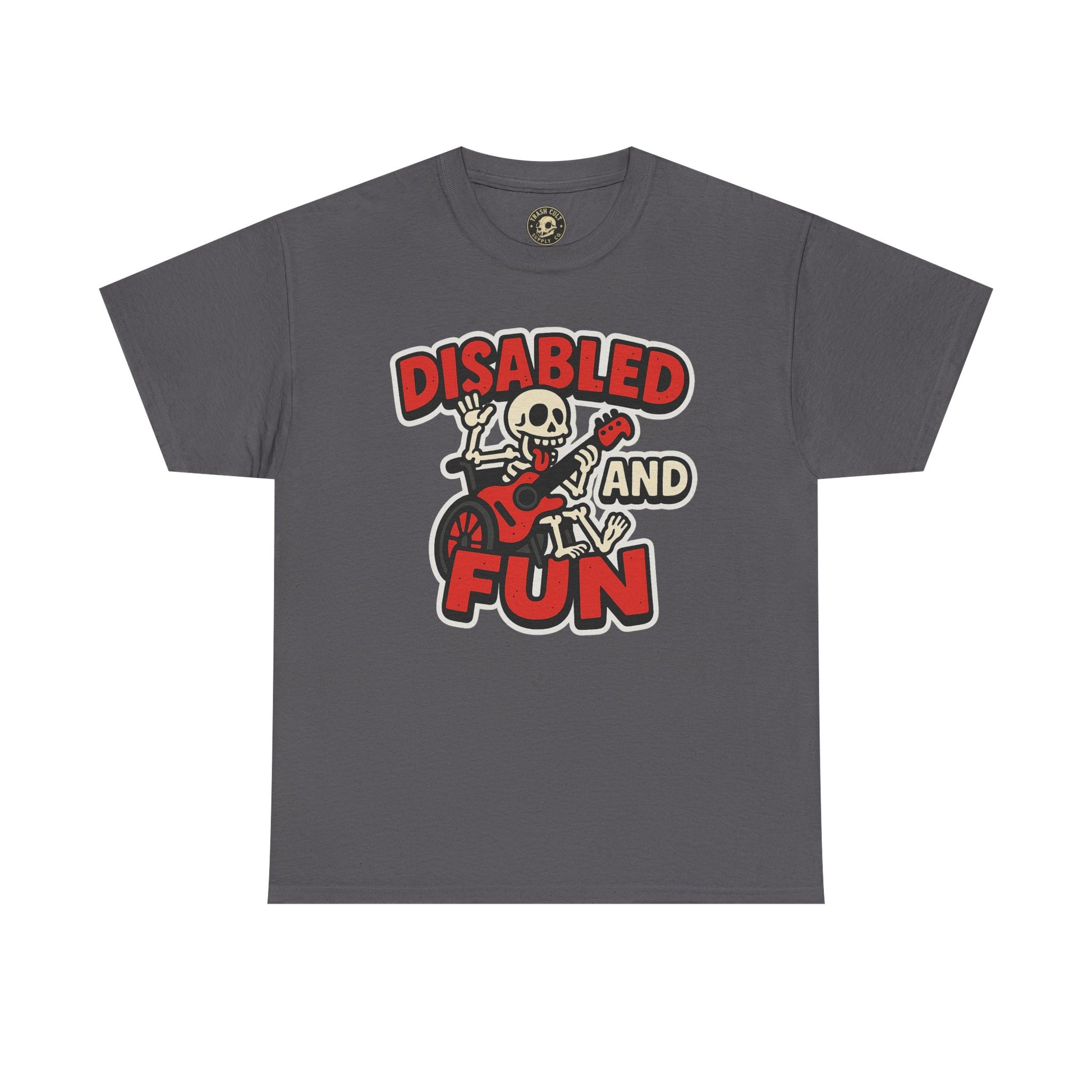 Disabled and Fun Unisex Heavy Cotton Tee, Casual Shirt, Gift for Friends, Music Lovers Gift, Fun T-Shirt, Halloween Wear, Everyday Comfort