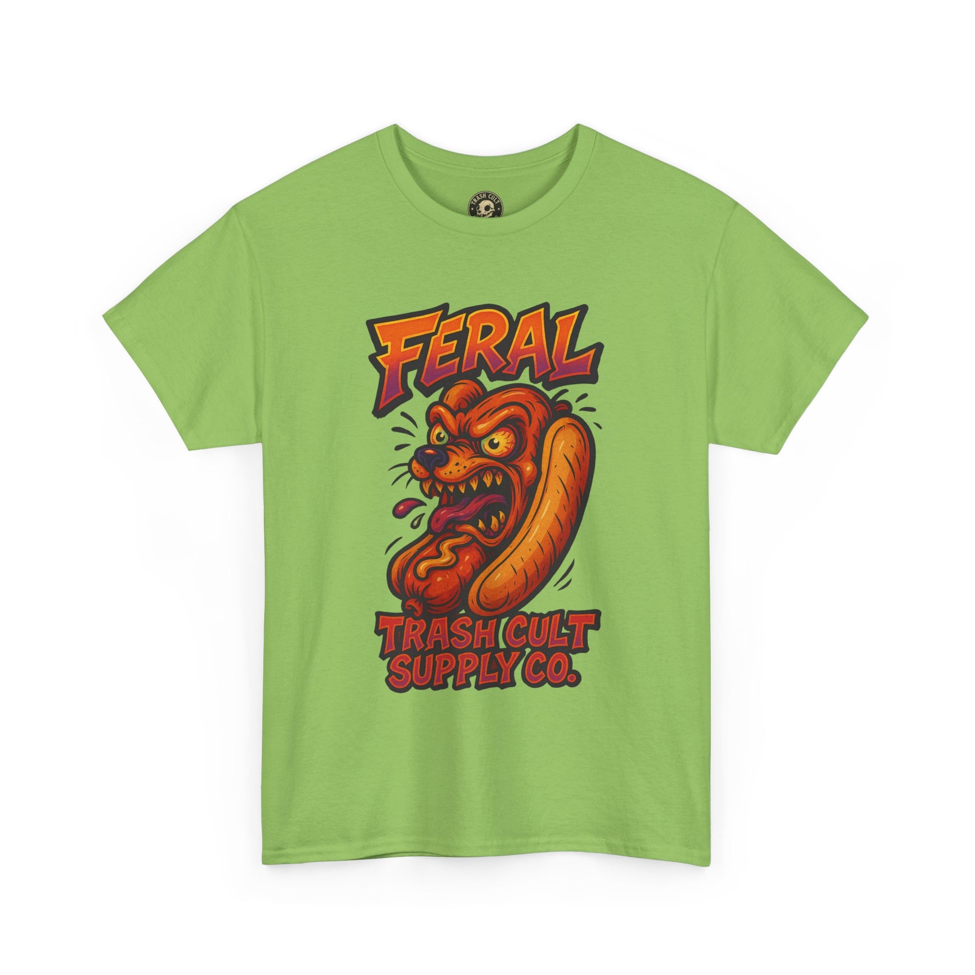 Feral Hot Dog Shirt – Bold Trashcore Art Tee | Trash Cult Supply Co | Gildan 5000 Unisex Fit