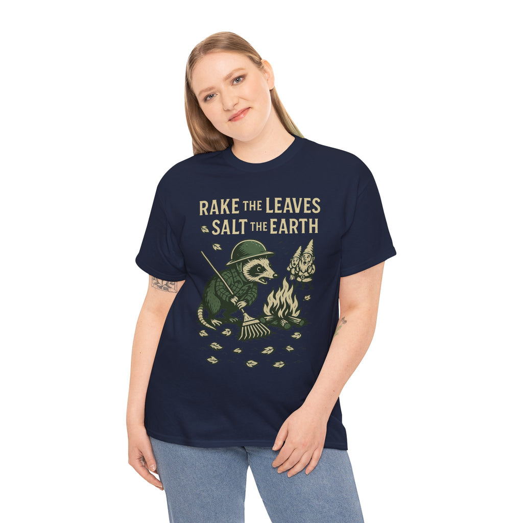 Rake the Leaves Salt the Earth Shirt – Possum Yard Warfare Tee – Fall of Humanity Collection – Trash Cult Supply Co.