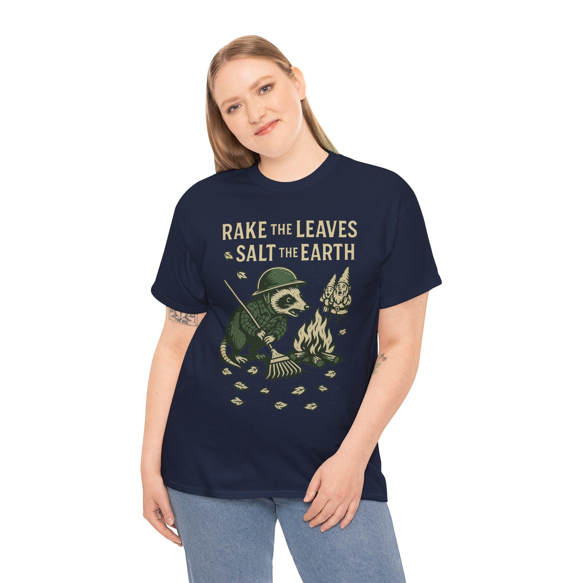 Rake the Leaves Salt the Earth Shirt – Possum Yard Warfare Tee – Fall of Humanity Collection – Trash Cult Supply Co.