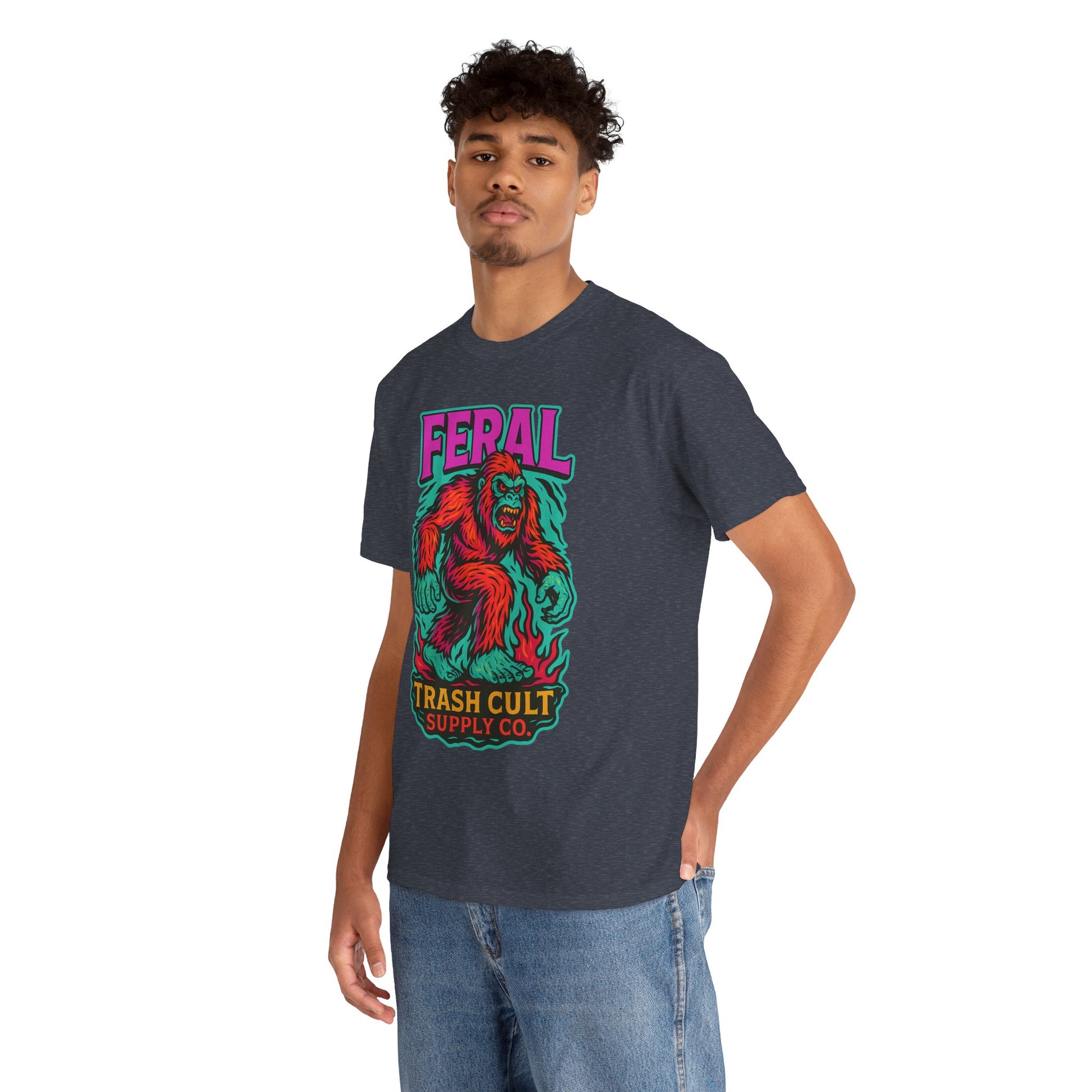 FERAL Bigfoot Shirt – Trashcore Bold Colors | Trash Cult Supply Co | Gildan 5000 Tee