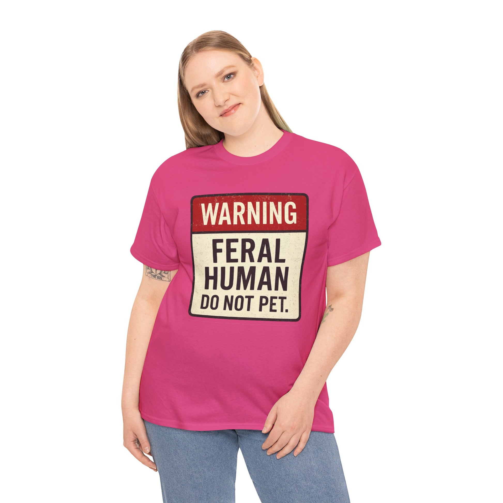 Warning Feral Human Tee: Unisex Humorous Cotton Shirt, Gift for Animal Lovers, Funny Tee, Unique Statement Apparel, Casual Wear, [...]